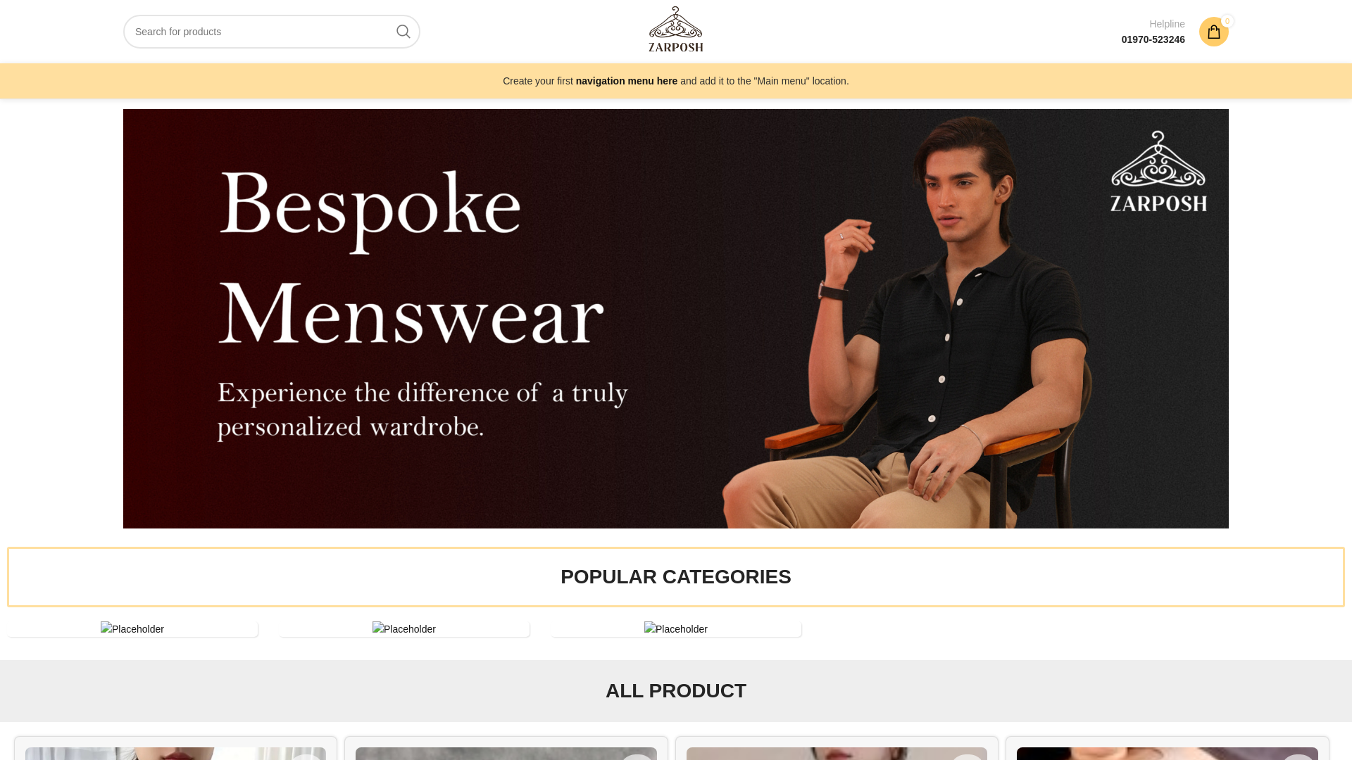 website screenshot of https://zarposhbd.shop/