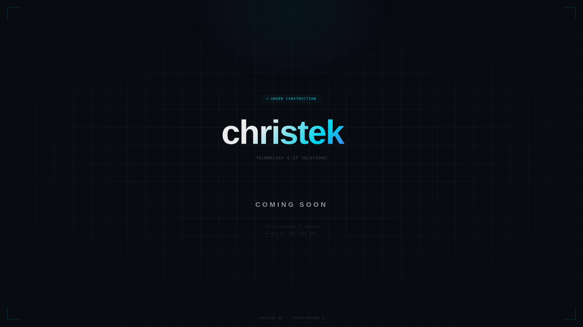 website screenshot of https://christek.no