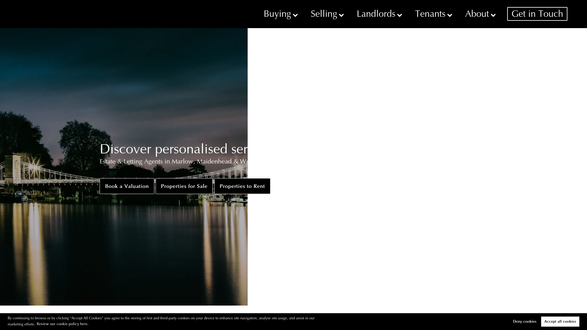 website screenshot of https://thamesandcountry.co.uk/