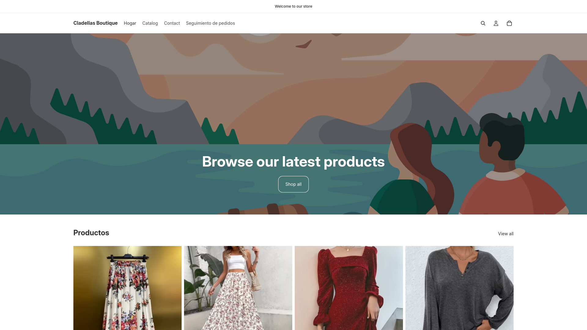 website screenshot of https://cladellasboutique.com/