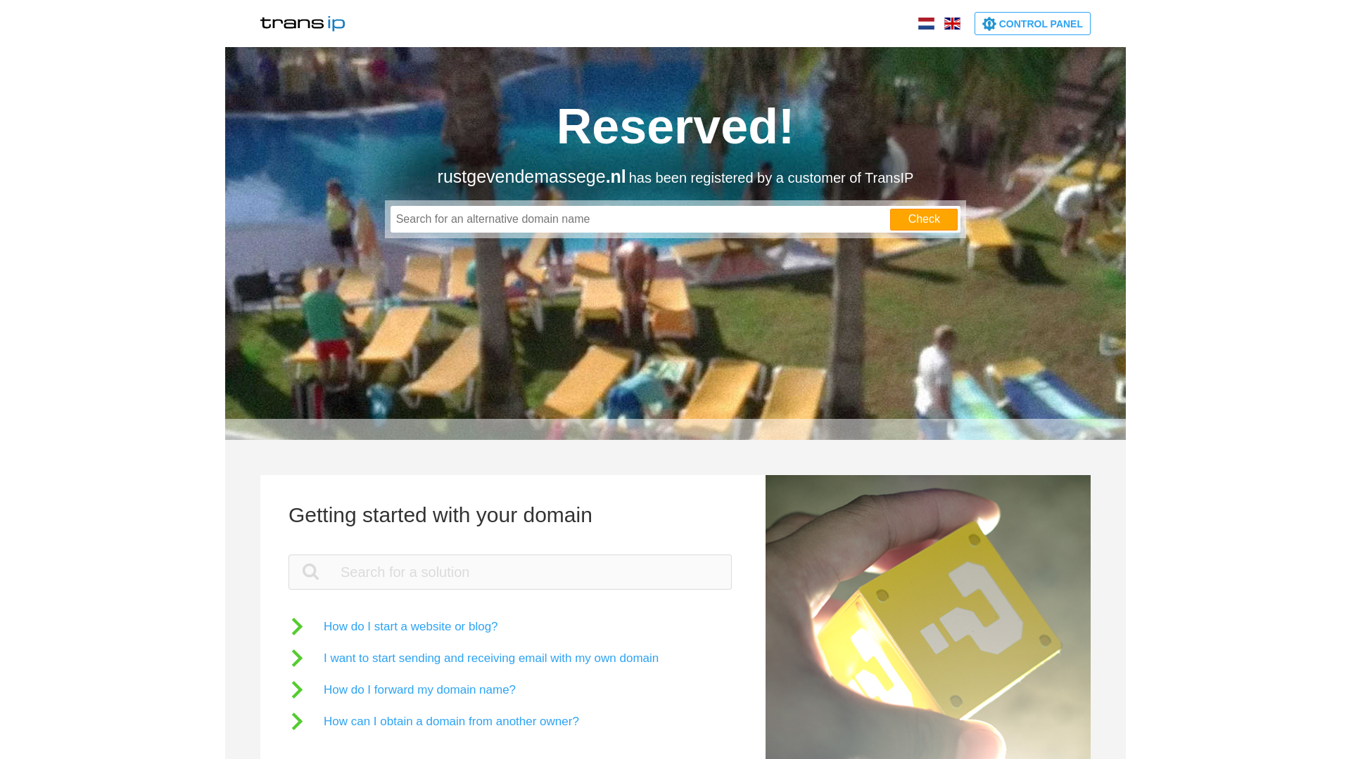 website screenshot of https://rustgevendemassege.nl/