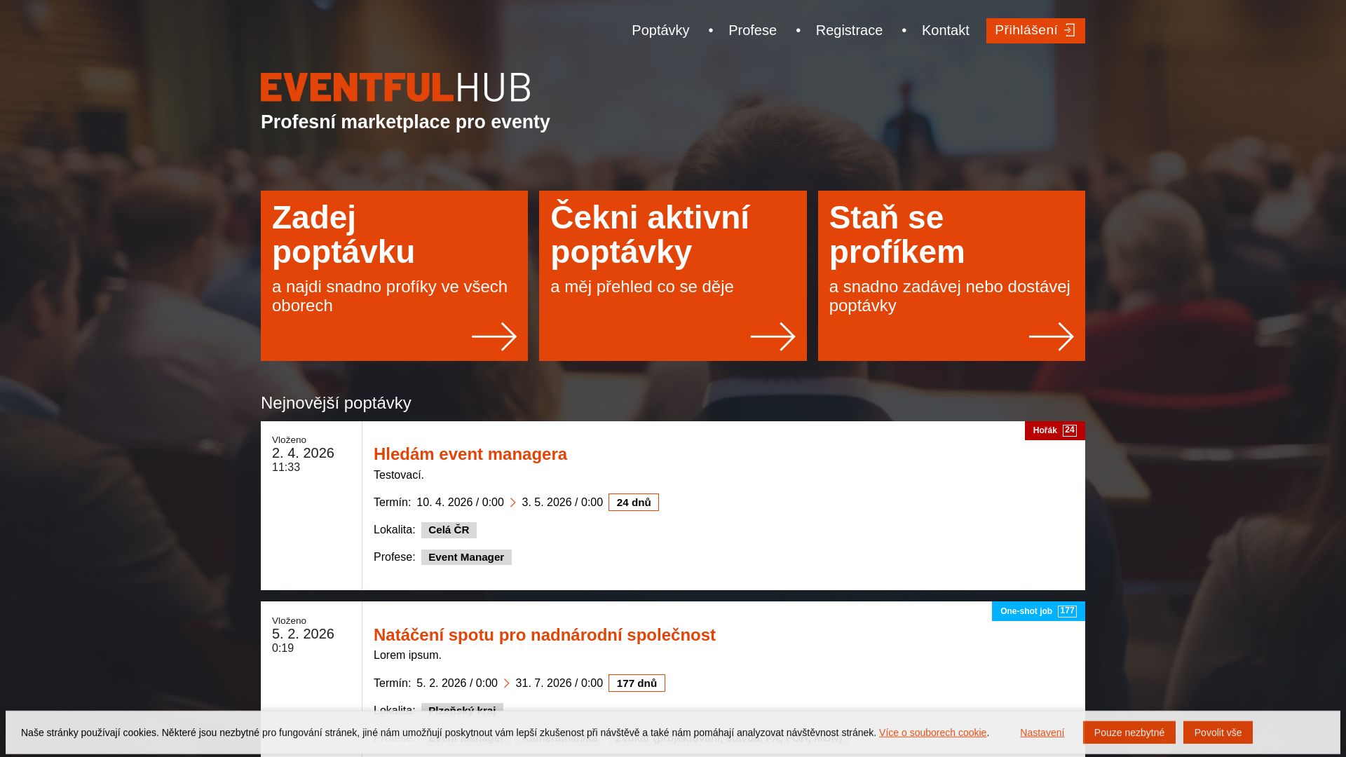 website screenshot of https://myeventcrew.cz