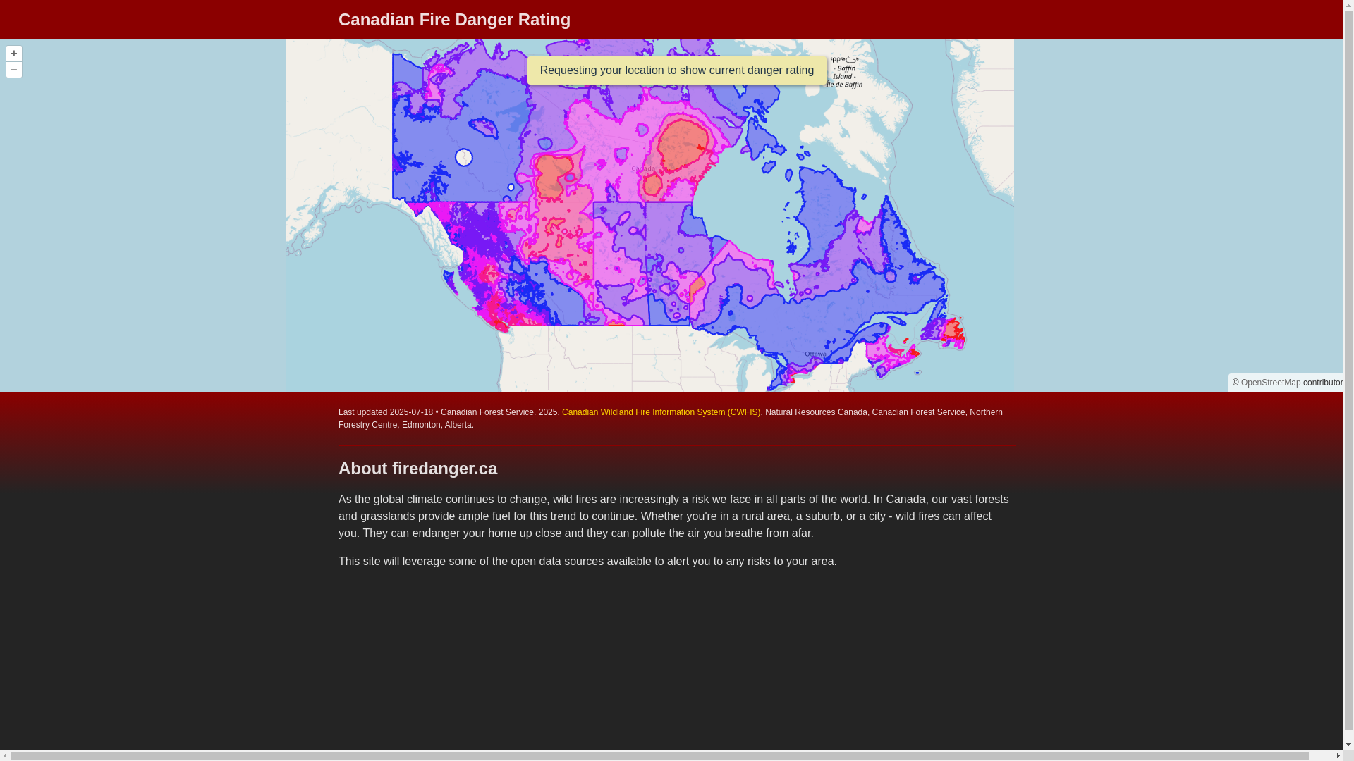 website screenshot of https://firedanger.pages.dev/