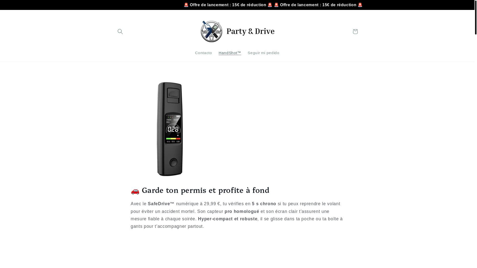 website screenshot of https://partyanddrive.com/