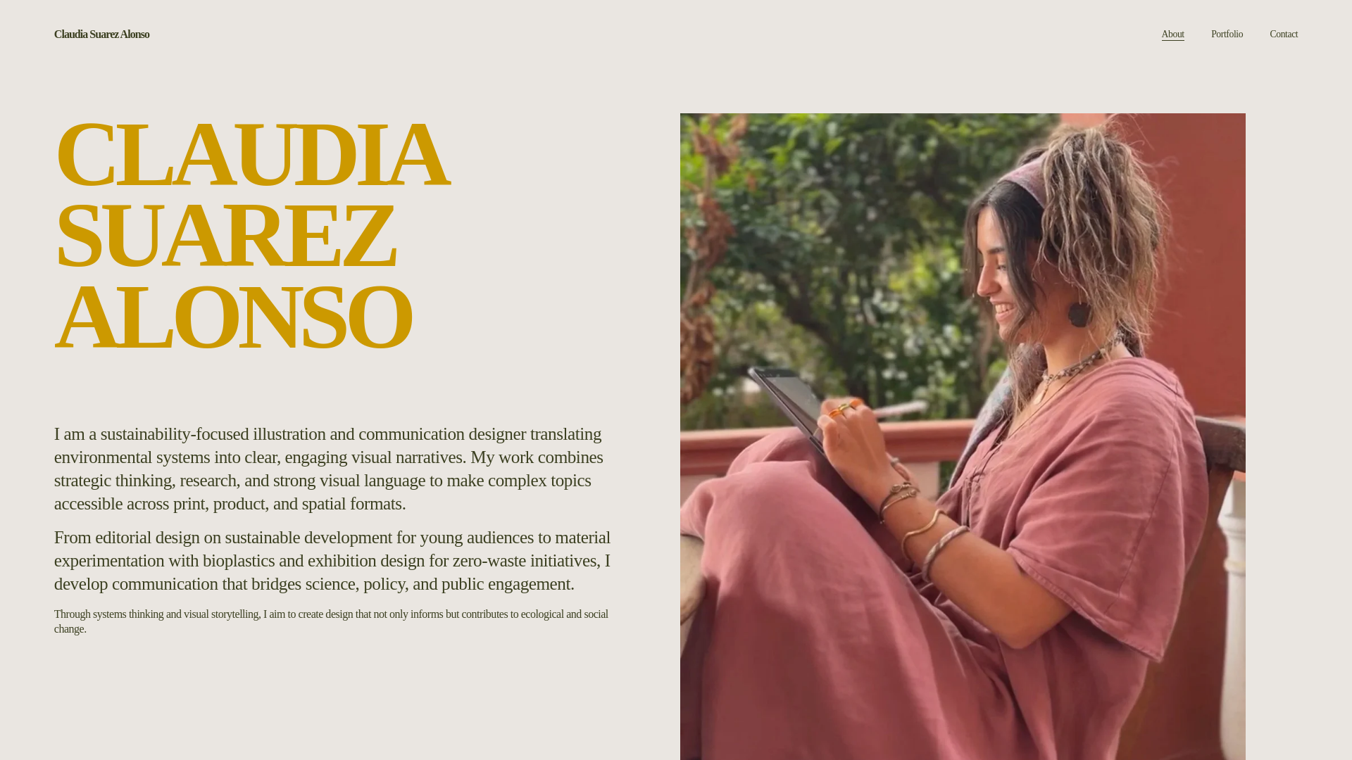 website screenshot of https://claudiasuarezalonso.nl/