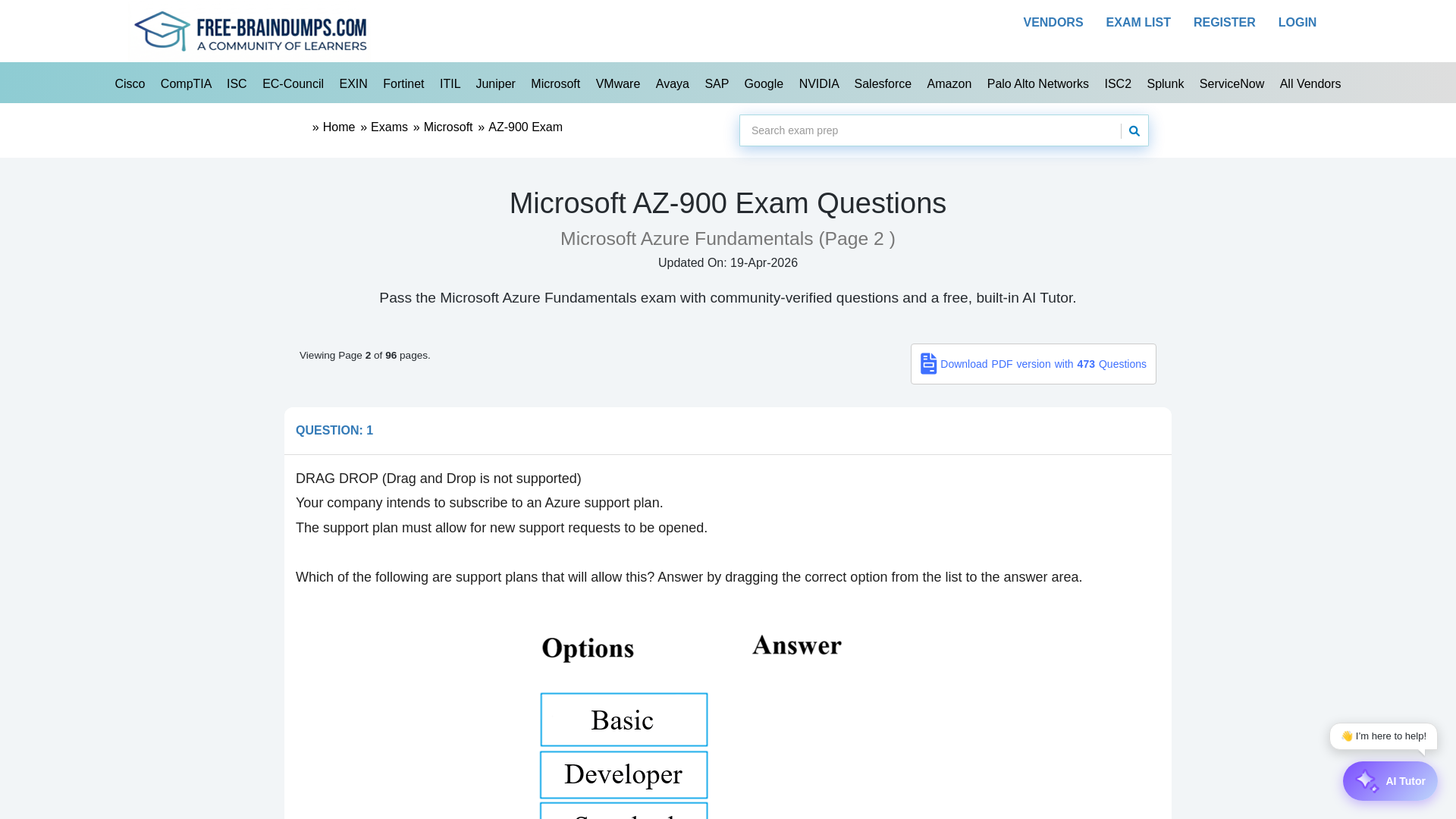 website screenshot of https://free-braindumps.com/microsoft/free-az-900-braindumps/page-2