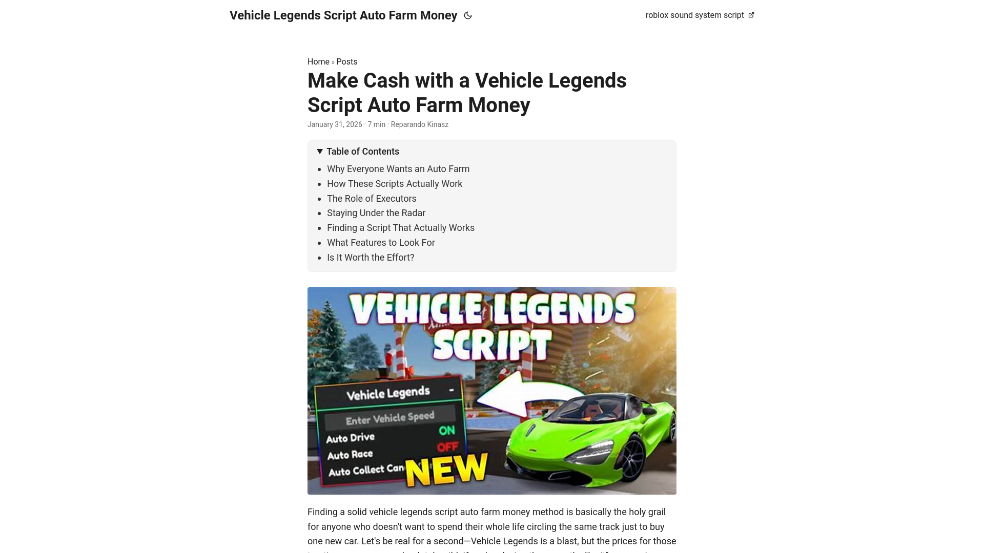 website screenshot of https://vehicle-legends-script-auto-farm-money.pages.dev/