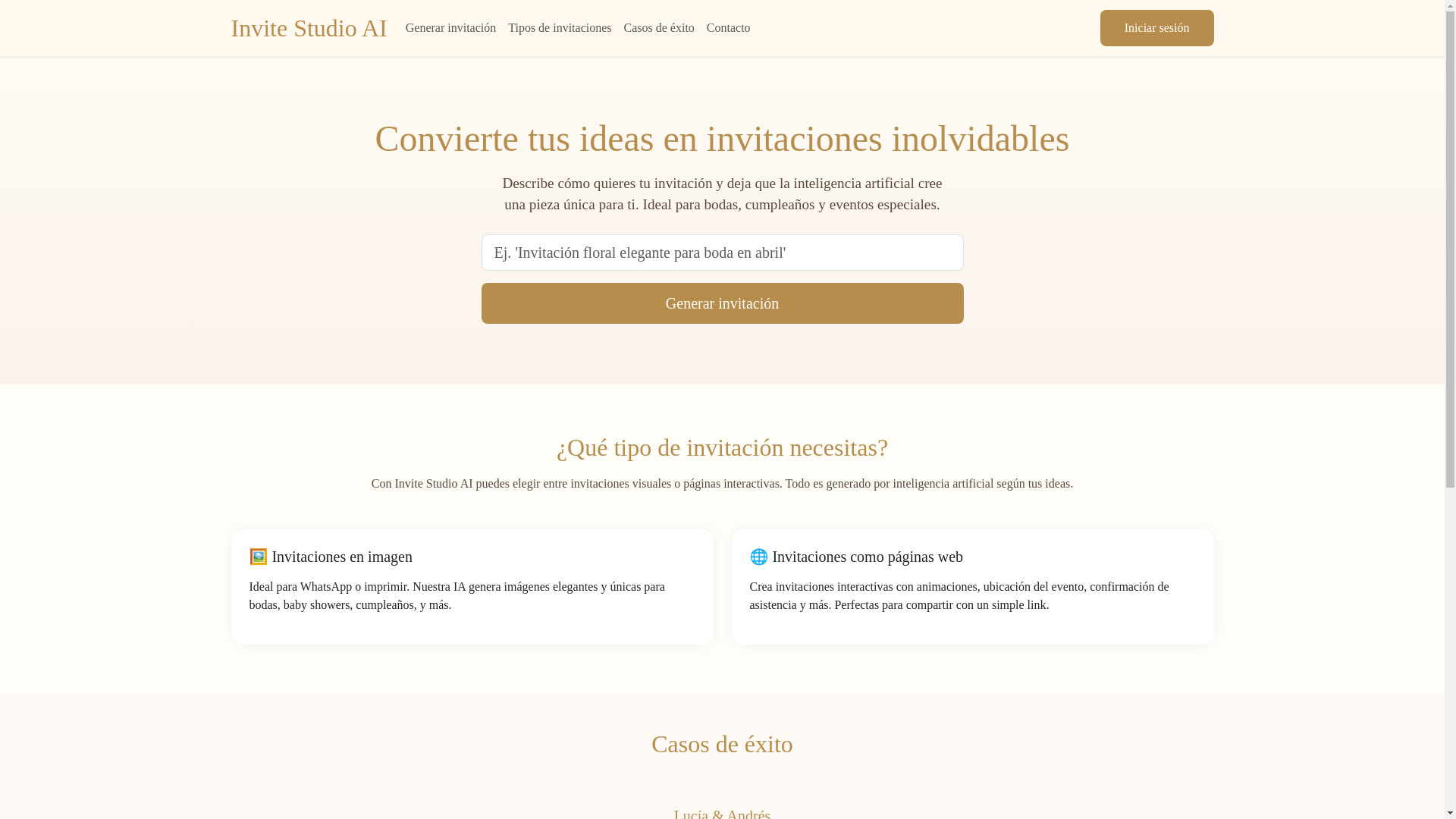 website screenshot of https://invitestudioai.com/