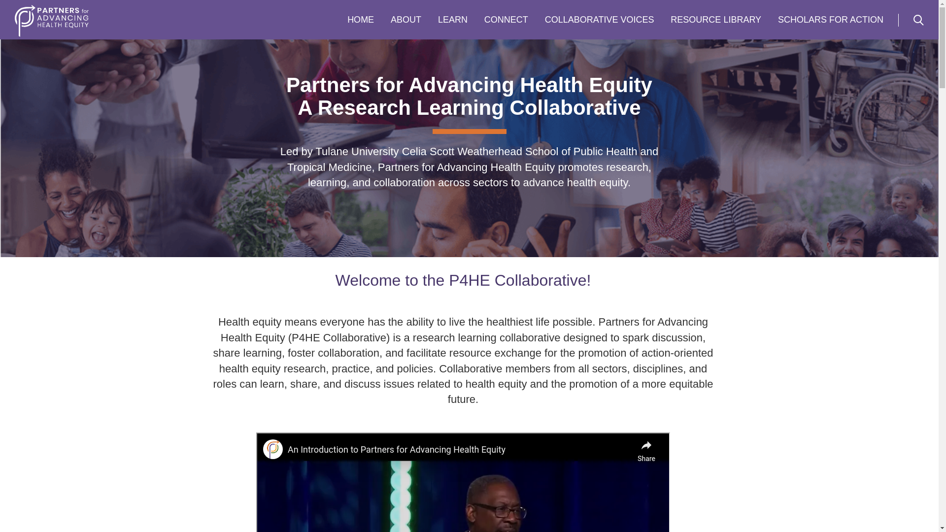 website screenshot of https://www.partners4healthequity.org