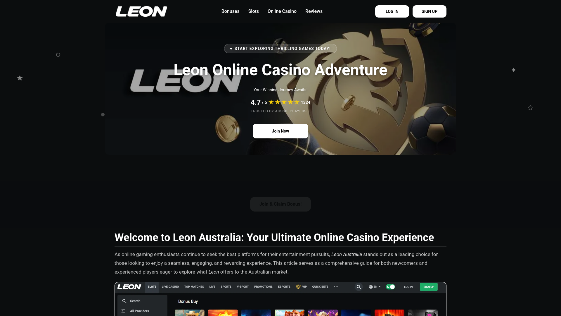 website screenshot of https://leon-australiaonline-com.pages.dev/