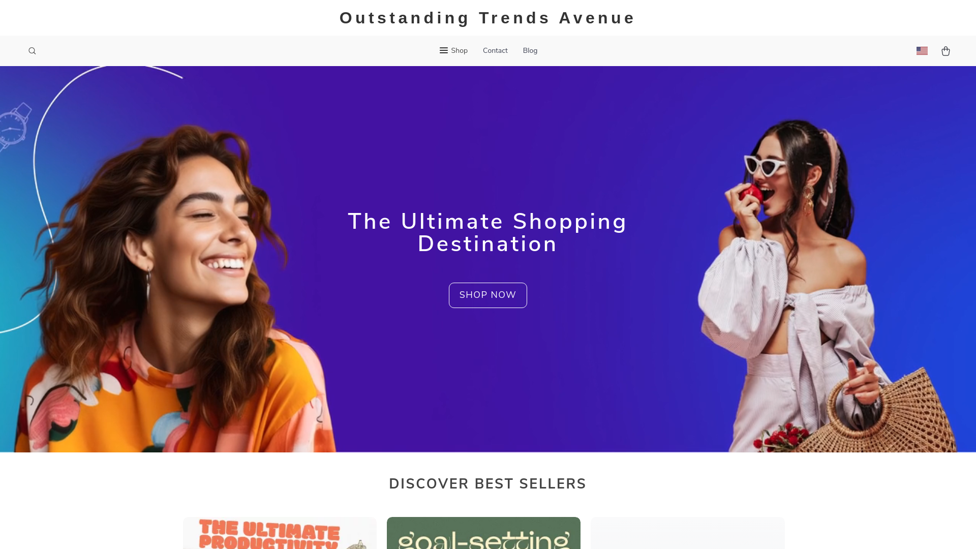 website screenshot of https://outstandingtrendsavenue.shop/