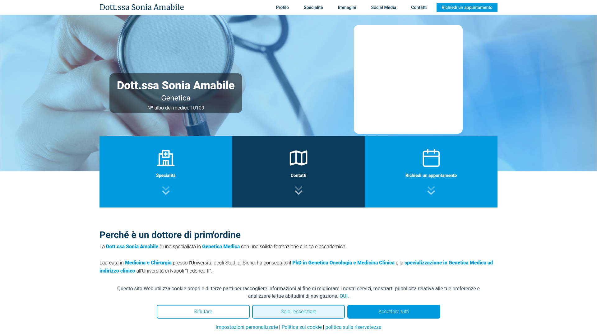 website screenshot of https://soniaamabile.it/