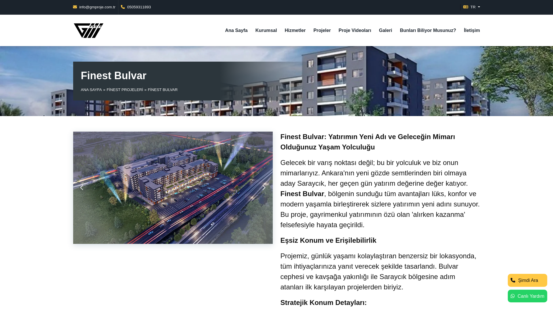 website screenshot of https://finestbulvarprojesi.com/