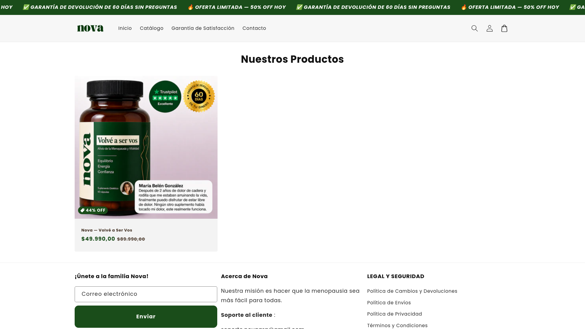 website screenshot of https://novaarg.lat/