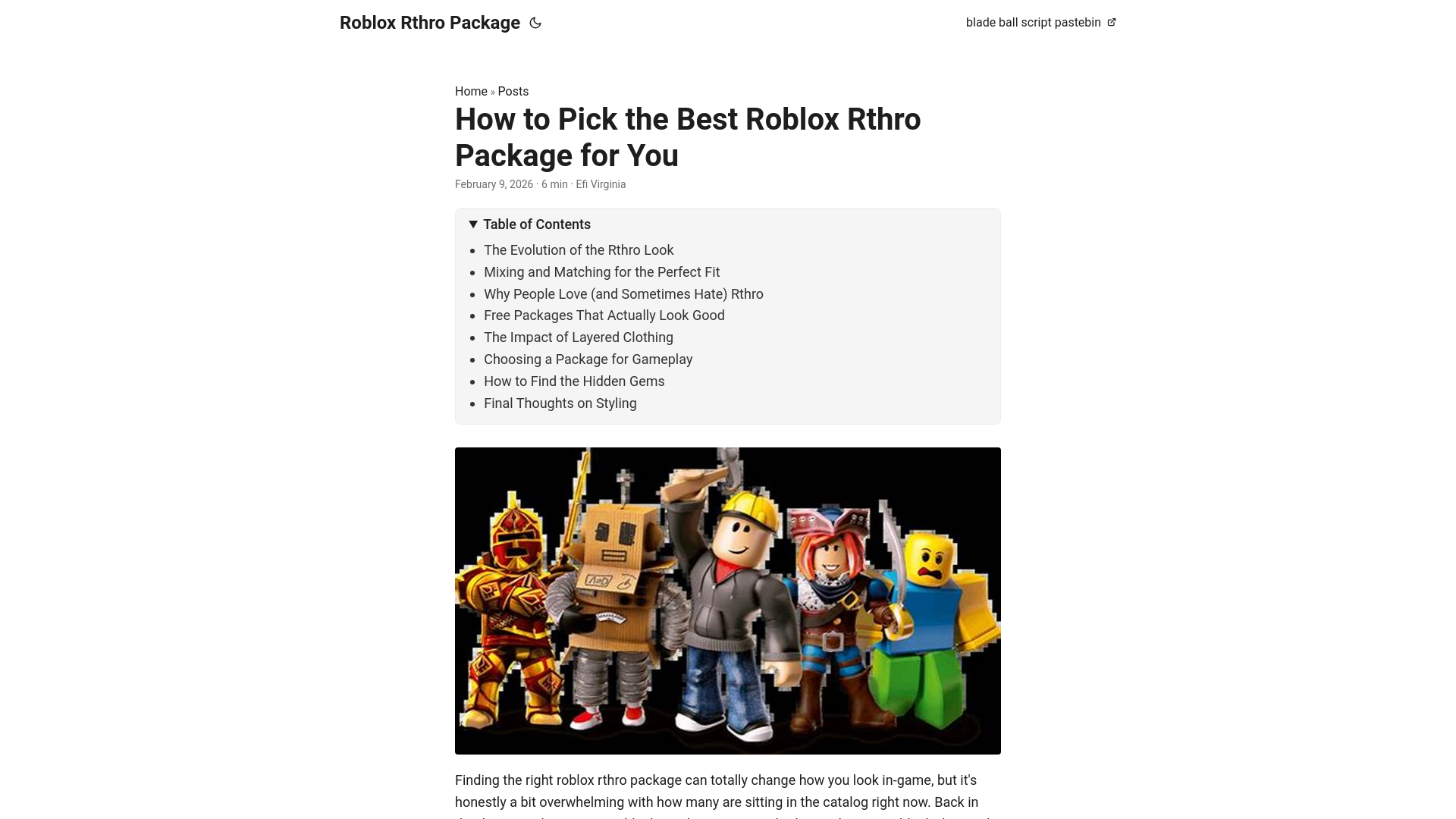 website screenshot of https://roblox-rthro-package.pages.dev/