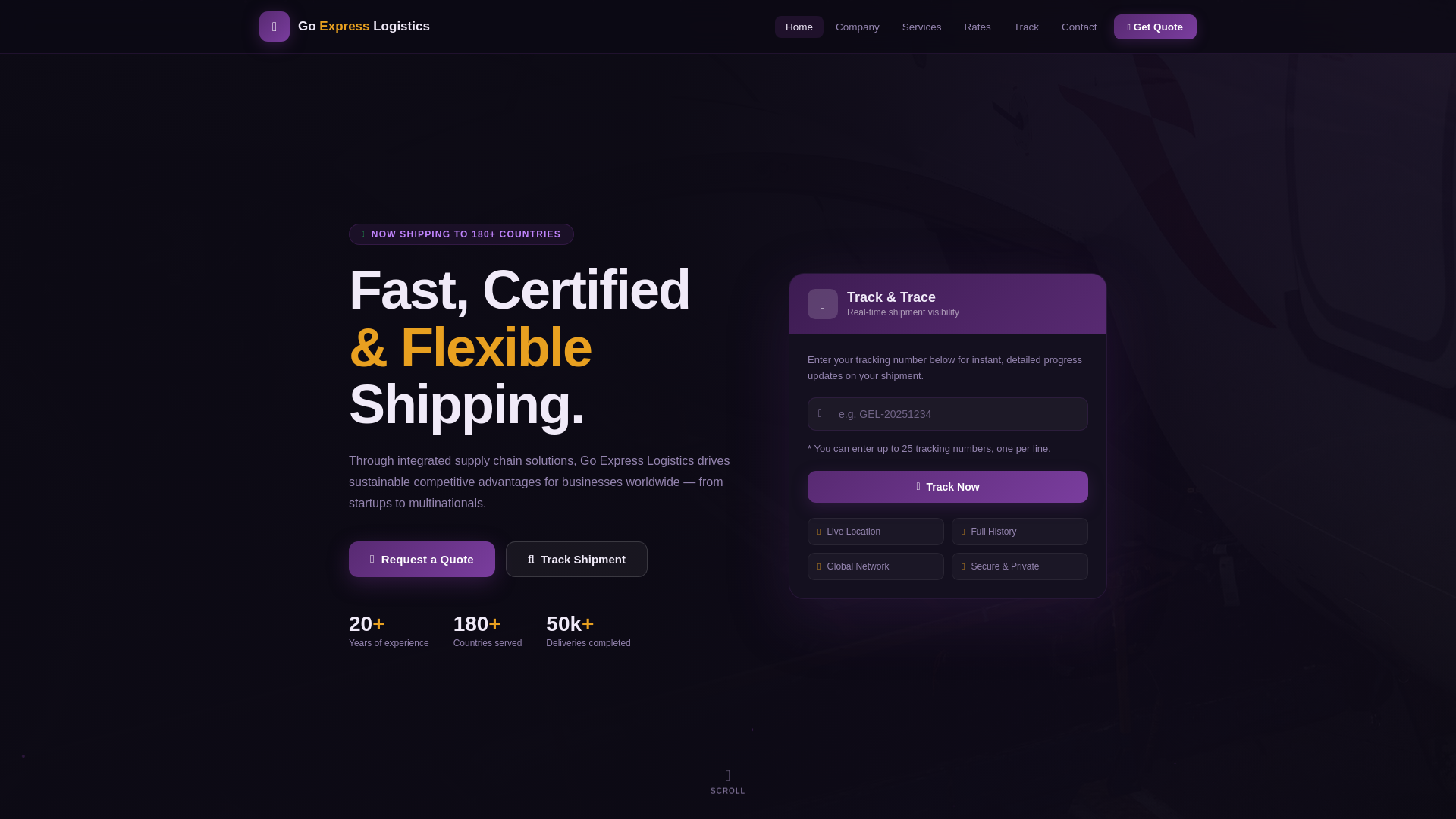 website screenshot of https://goexpressslogistic.com