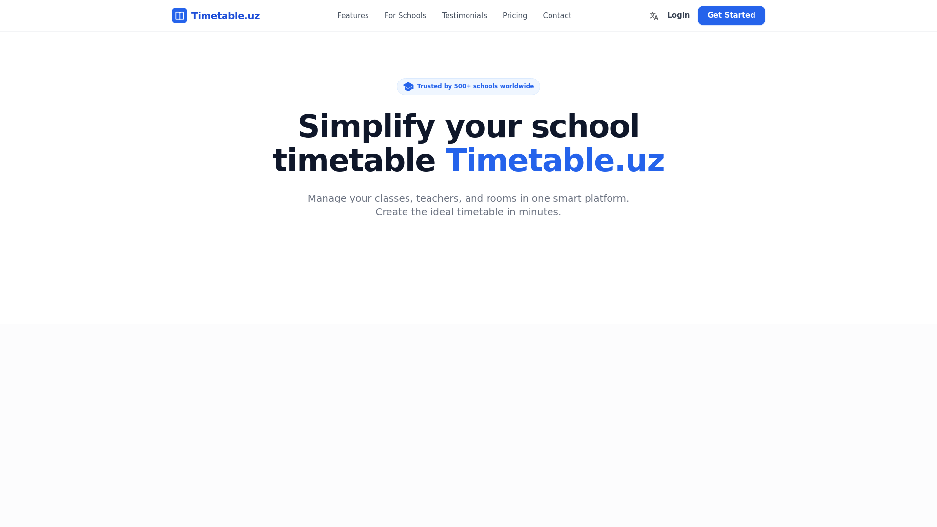 website screenshot of https://e-timetable.uz/