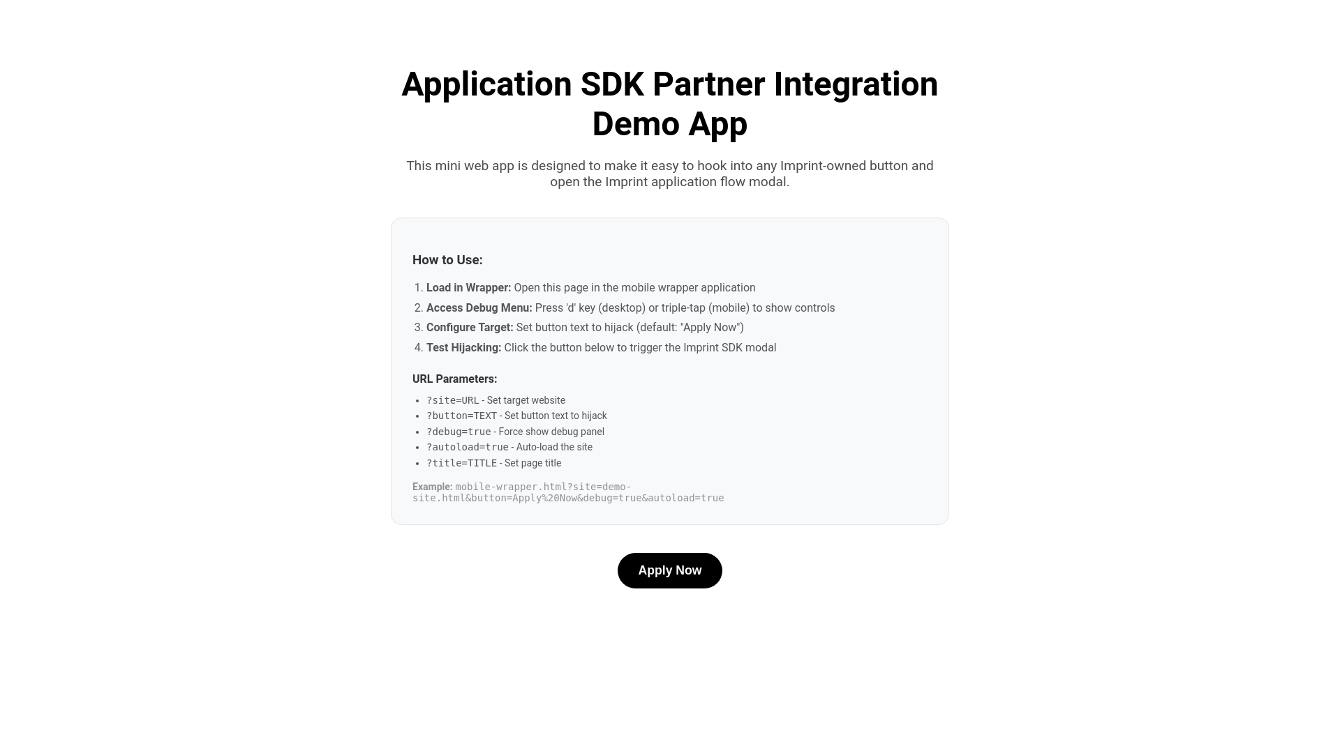 website screenshot of https://application-sdk-integrator-dev.pages.dev/