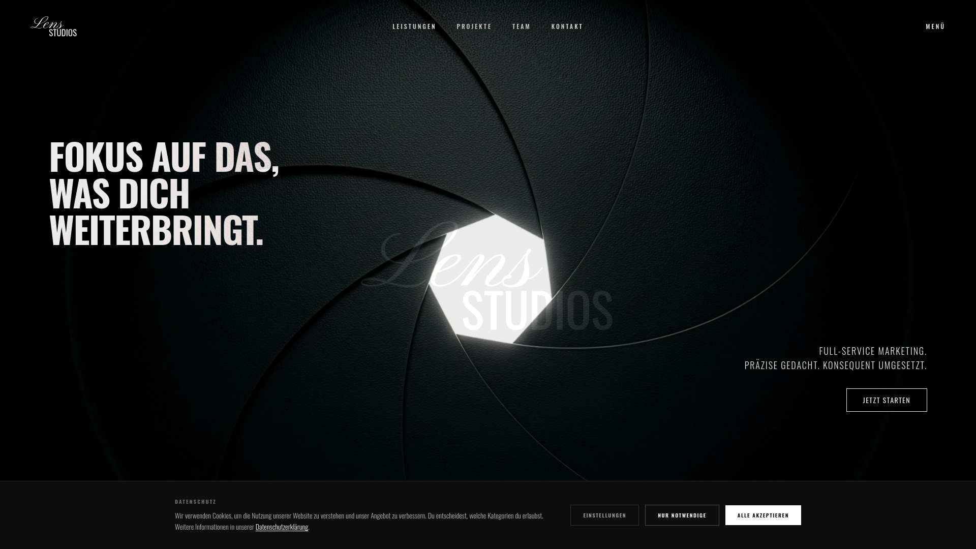 website screenshot of https://lensstudios.de/
