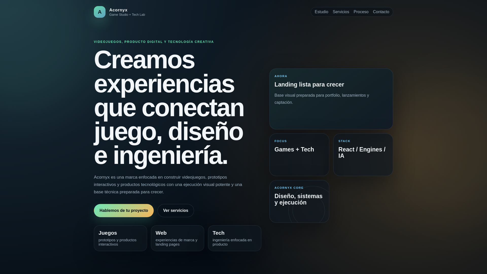 website screenshot of https://acornyx-landpage.pages.dev/
