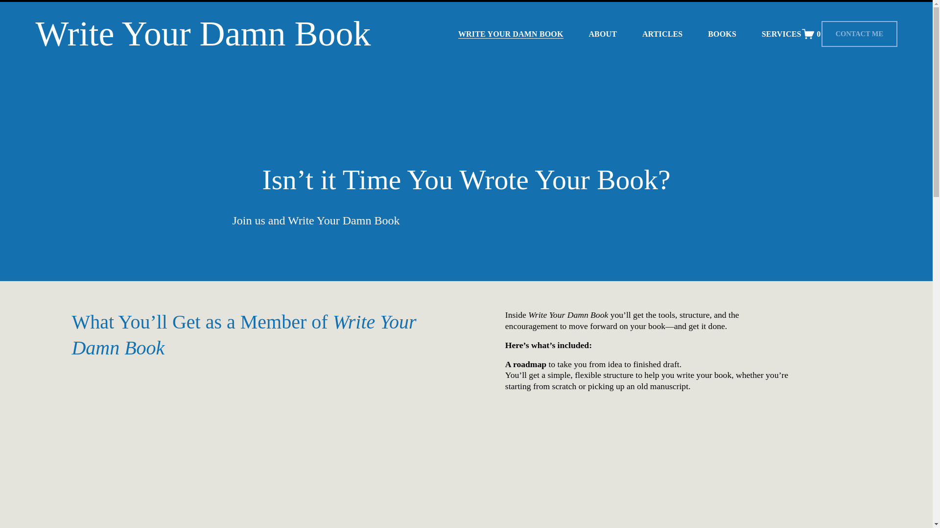 website screenshot of https://writeyourdamnbook.ca/
