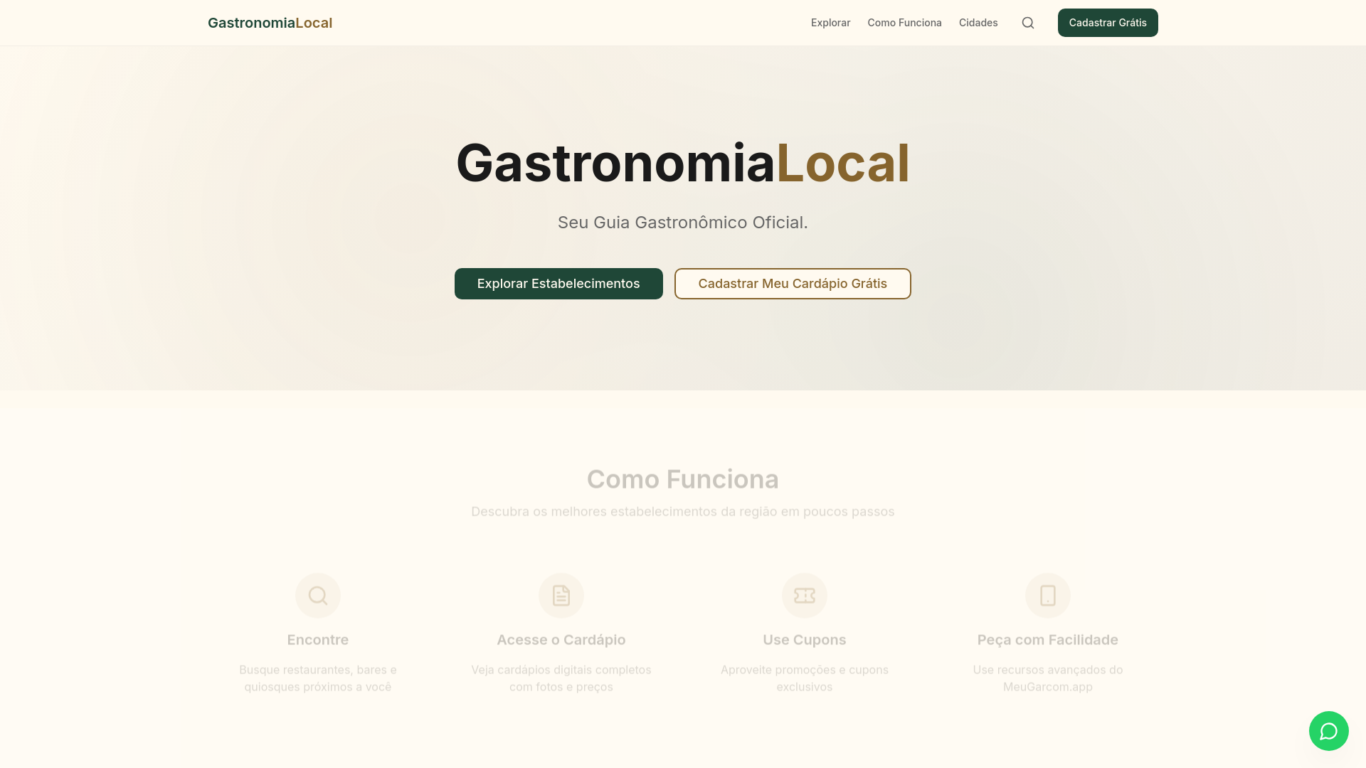 website screenshot of https://gastronomialocal.com.br
