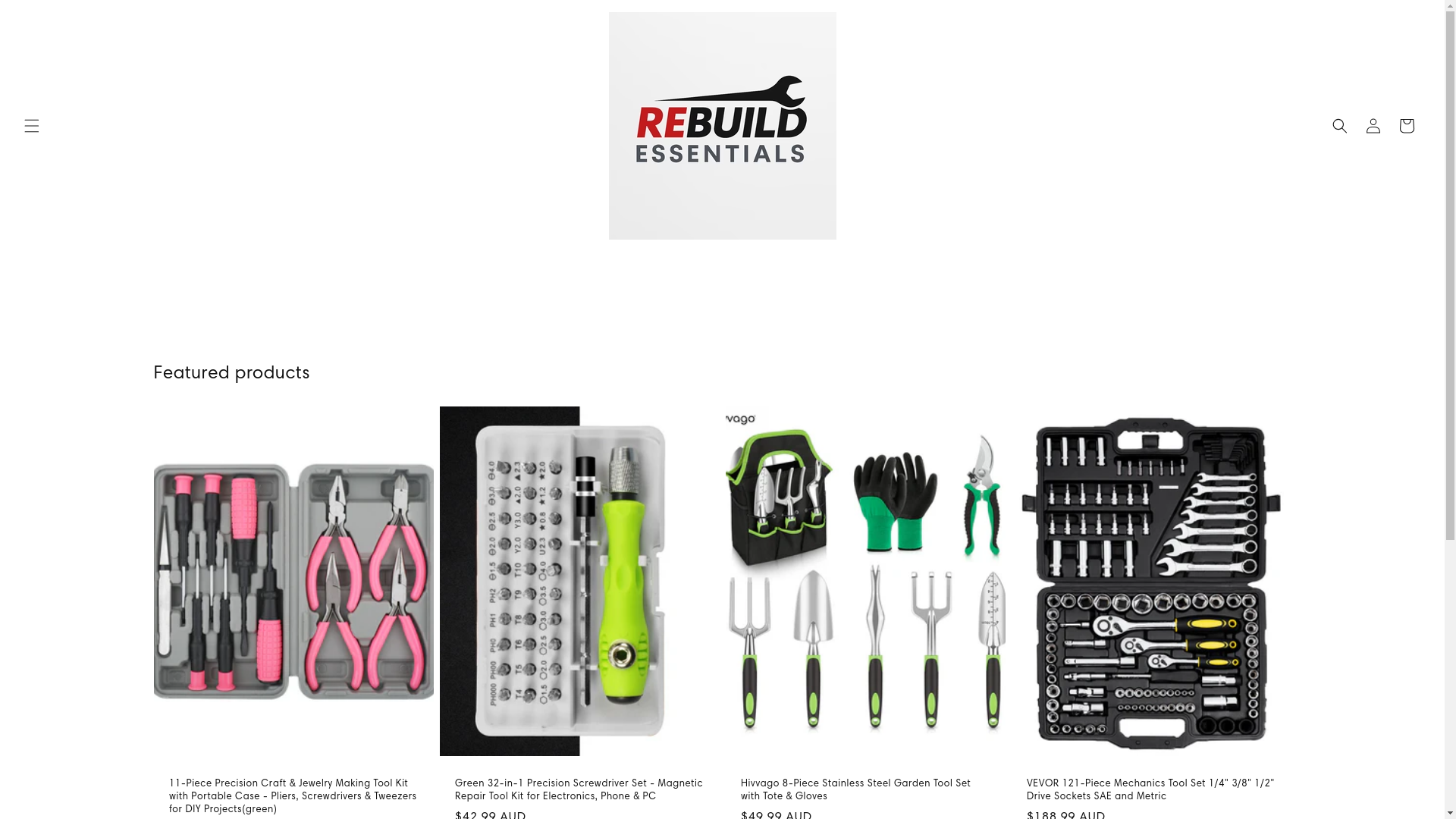 website screenshot of https://rebuildessentials.com/