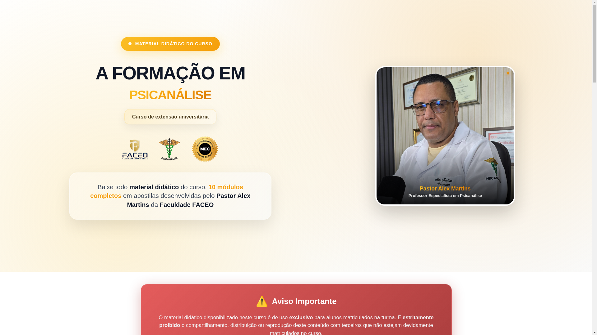 website screenshot of https://psicanalisefaceoformacao.pages.dev/
