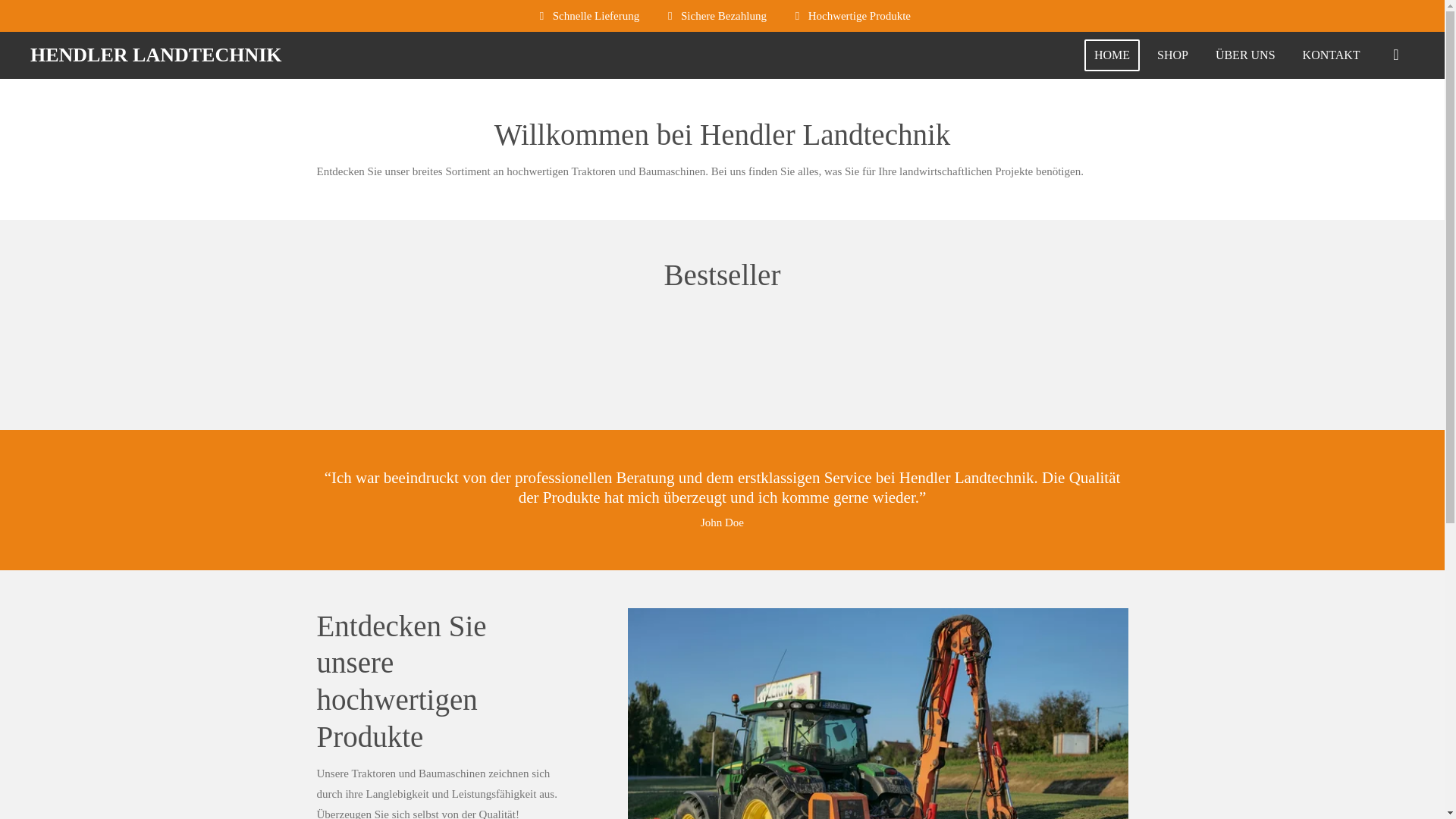 website screenshot of https://hendlerlandtechnik.de/