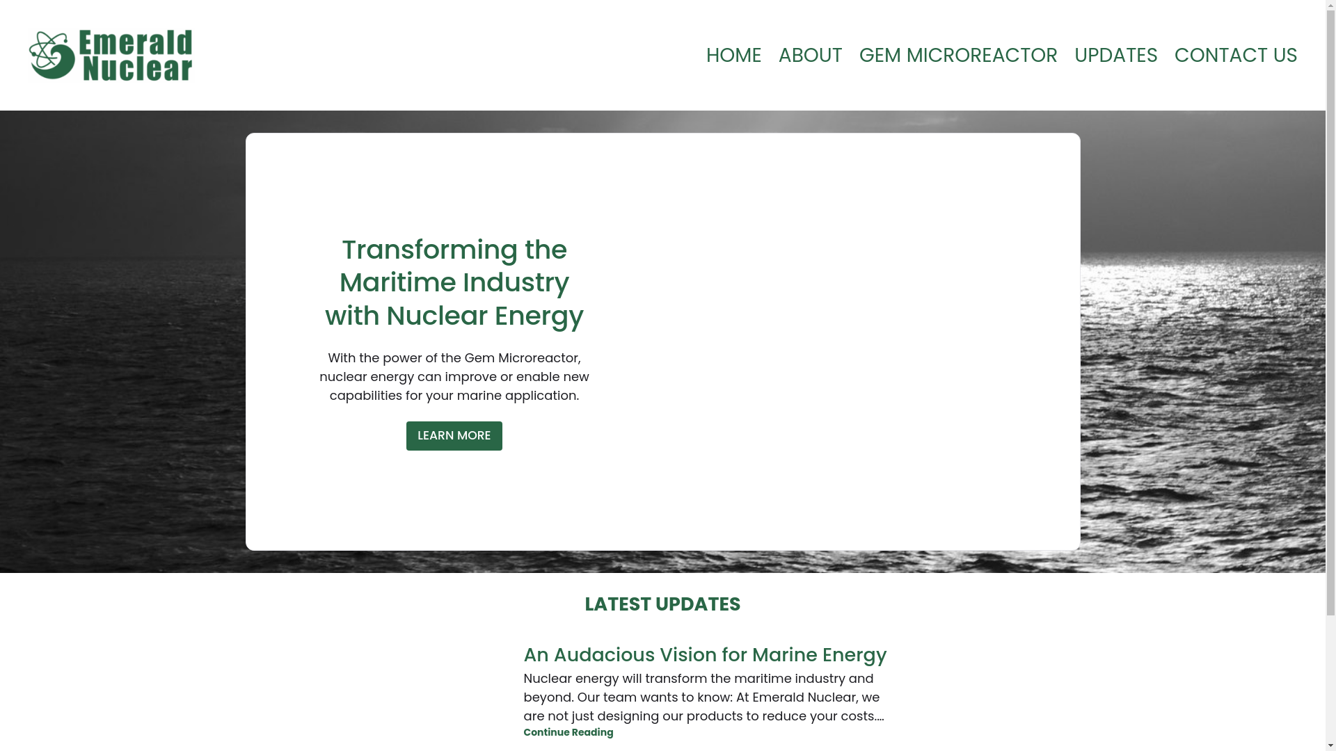 website screenshot of https://emeraldnuclear.no/