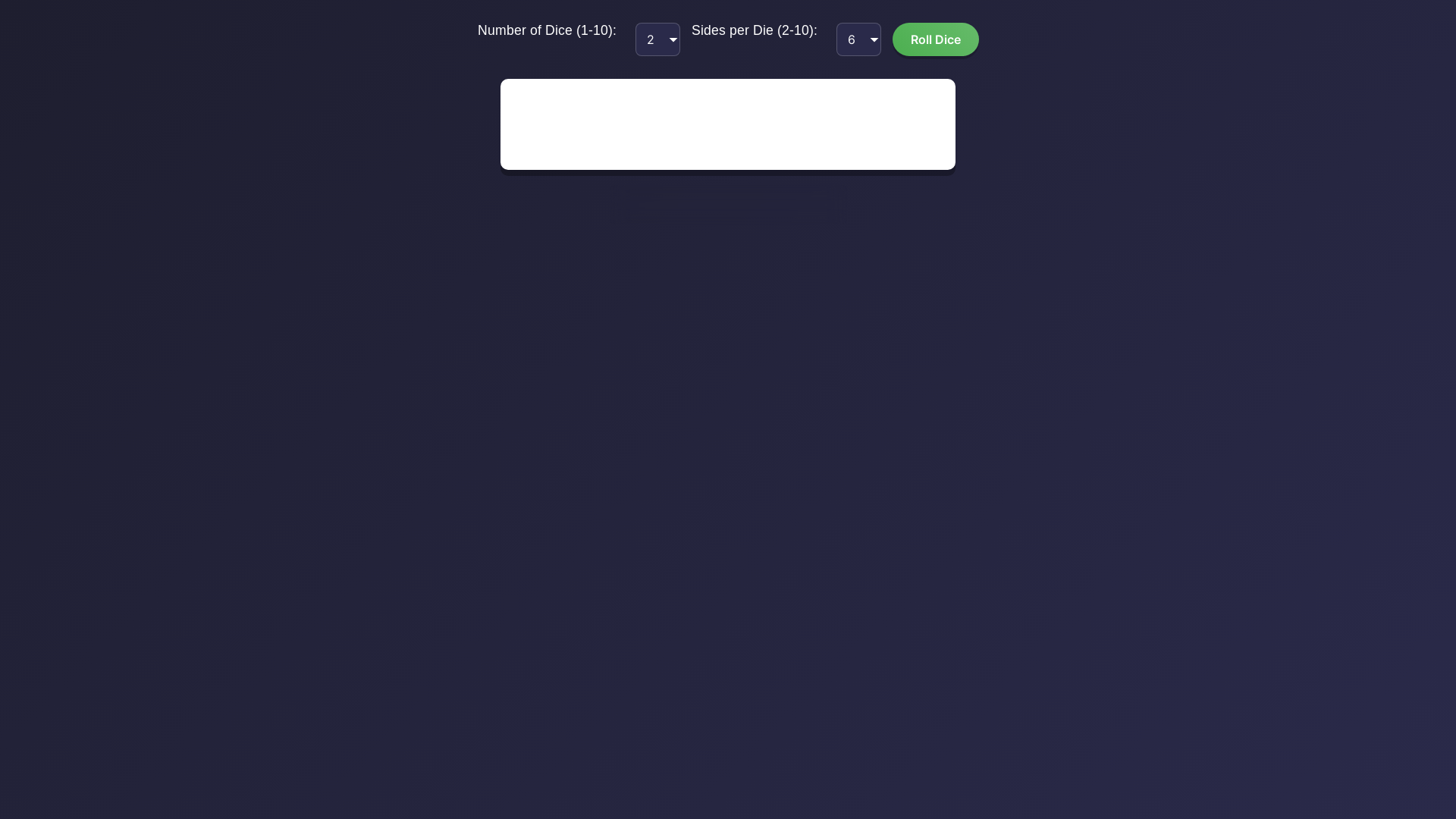 website screenshot of https://rollthedice.space/