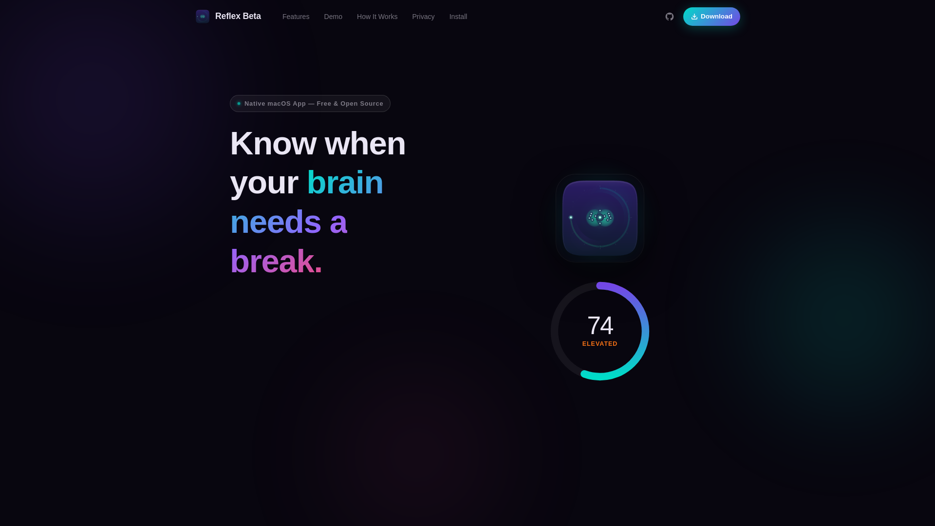 website screenshot of https://reflexapp.pages.dev/