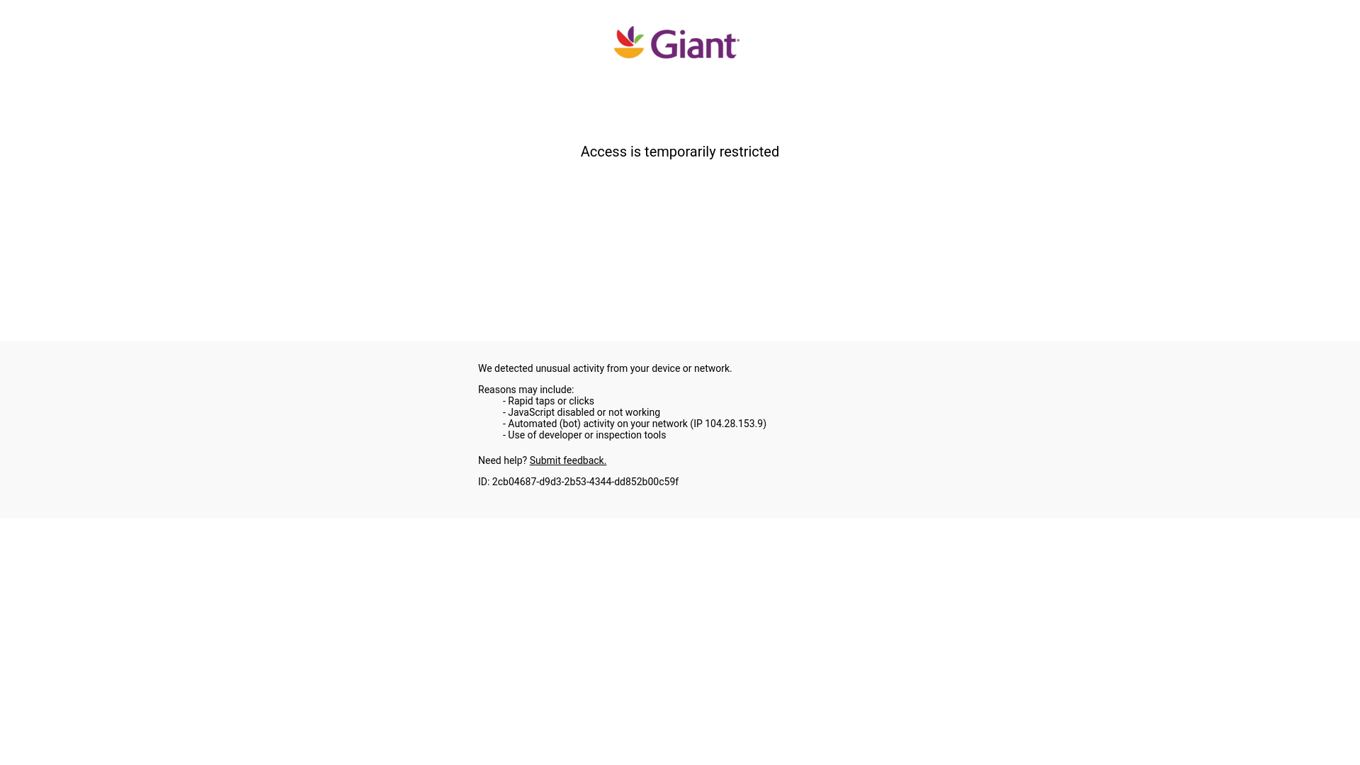 website screenshot of https://click.email-giantfood.com/?qs=eyJkZWtJZCI6ImMyNDk0NzlhLTA0OGEtNGZmNS05NzkwLWYzMWUwNzViZGExZCIsImRla1ZlcnNpb24iOjEsIml2IjoiMzFsL2FrMFhobTVwdFRlR0k2VEx5Zz09IiwiY2lwaGVyVGV4dCI6IjZHVUVaU2VXSThNeE5vbFJrYTcrS0RTeGg5a3RwMVVVREh0MFQydUxvTFNxYnR4Y1JFNlZ1NnVqZGgrM1E0SVZVK3hkV3pJS29yaHd6eEEyUmk1NGZyTEpVdU5USUVwdXZBVHgrOTlaZjJwTkY0WnVhYlUzaGlPa3k4bz0iLCJhdXRoVGFnIjoiUmk1NGZyTEpVdU5USUVwdXZBVHgrdz09In0%3D