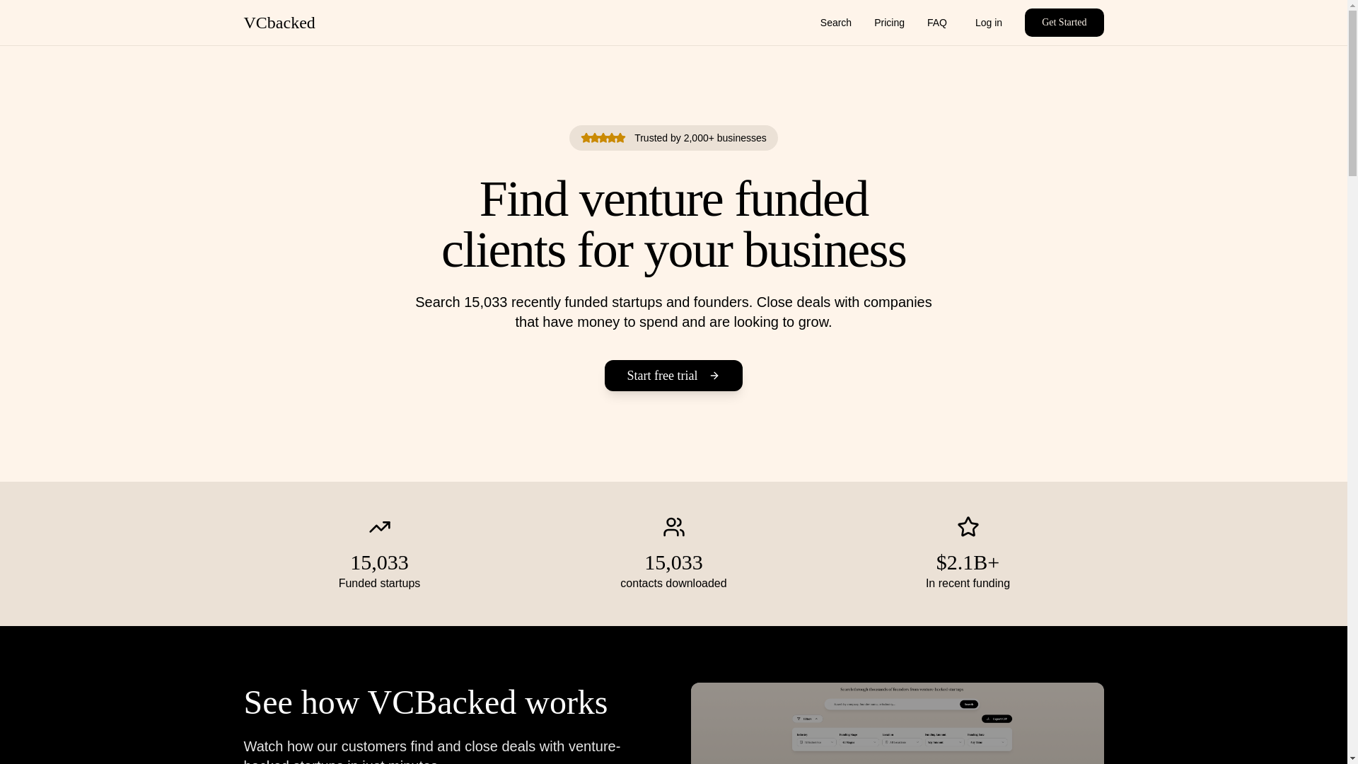 website screenshot of https://joinvcbacked.com/
