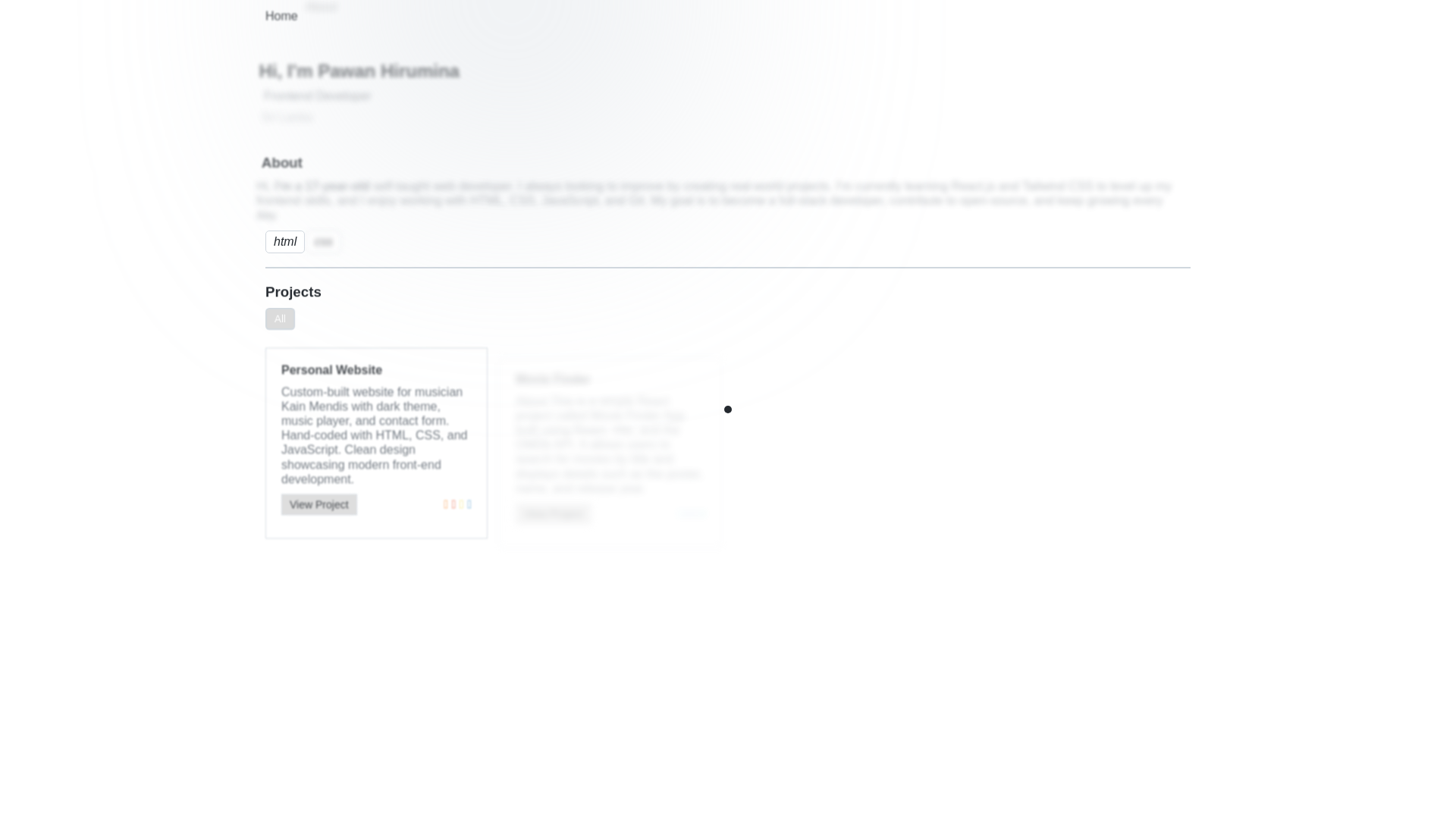 website screenshot of https://pawan-hirumina.pages.dev/
