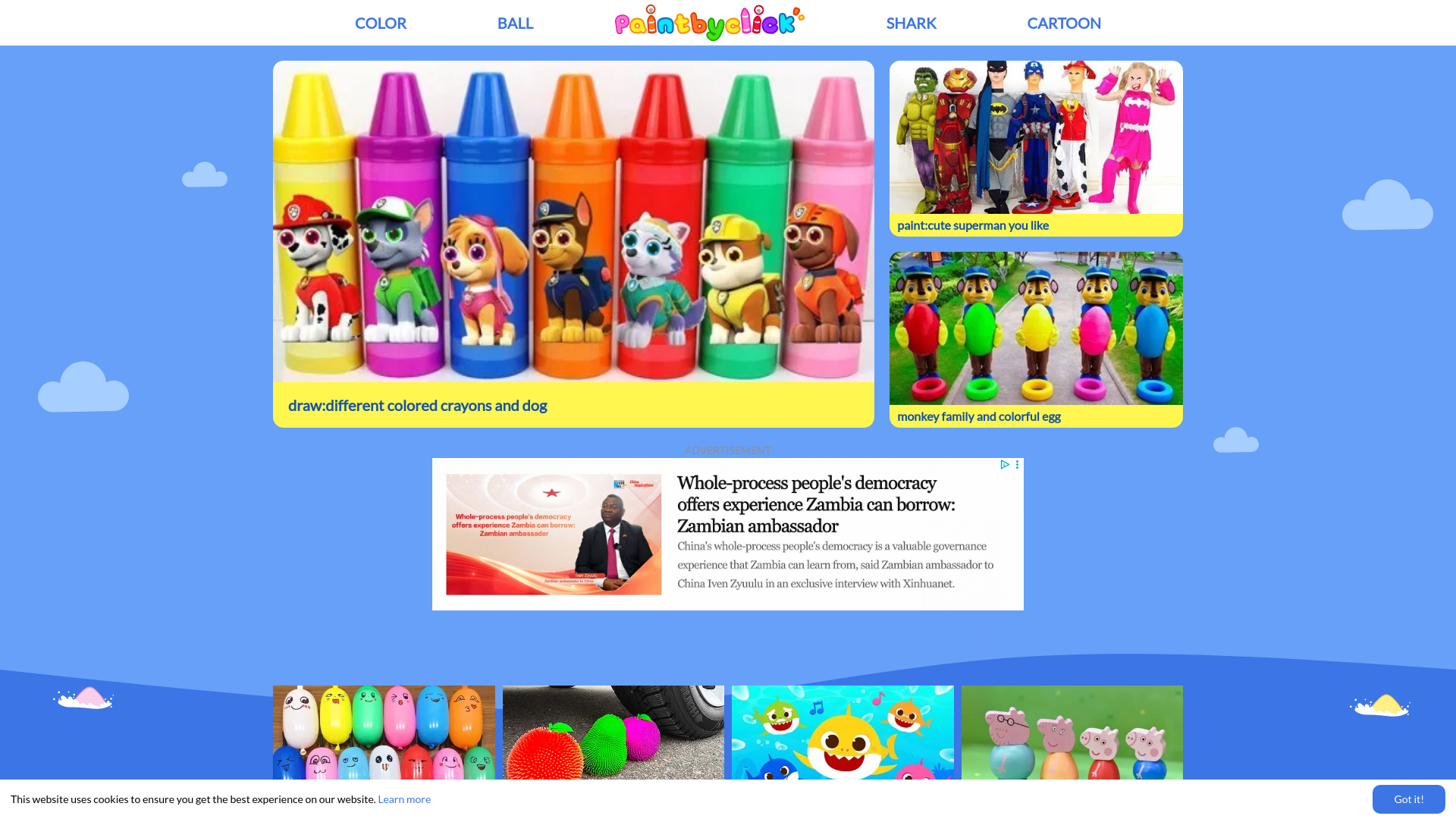 website screenshot of https://m.paintbyclick.com