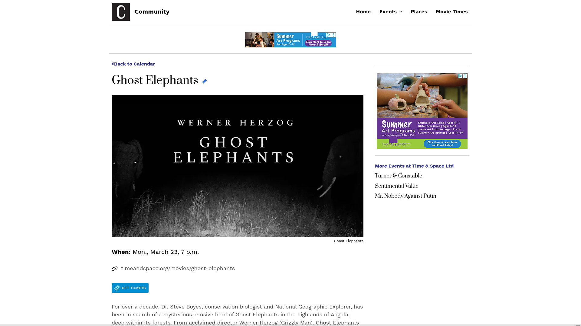 website screenshot of https://calendar.chronogram.com/hudsonvalley/ghost-elephants/Event?oid=24884645