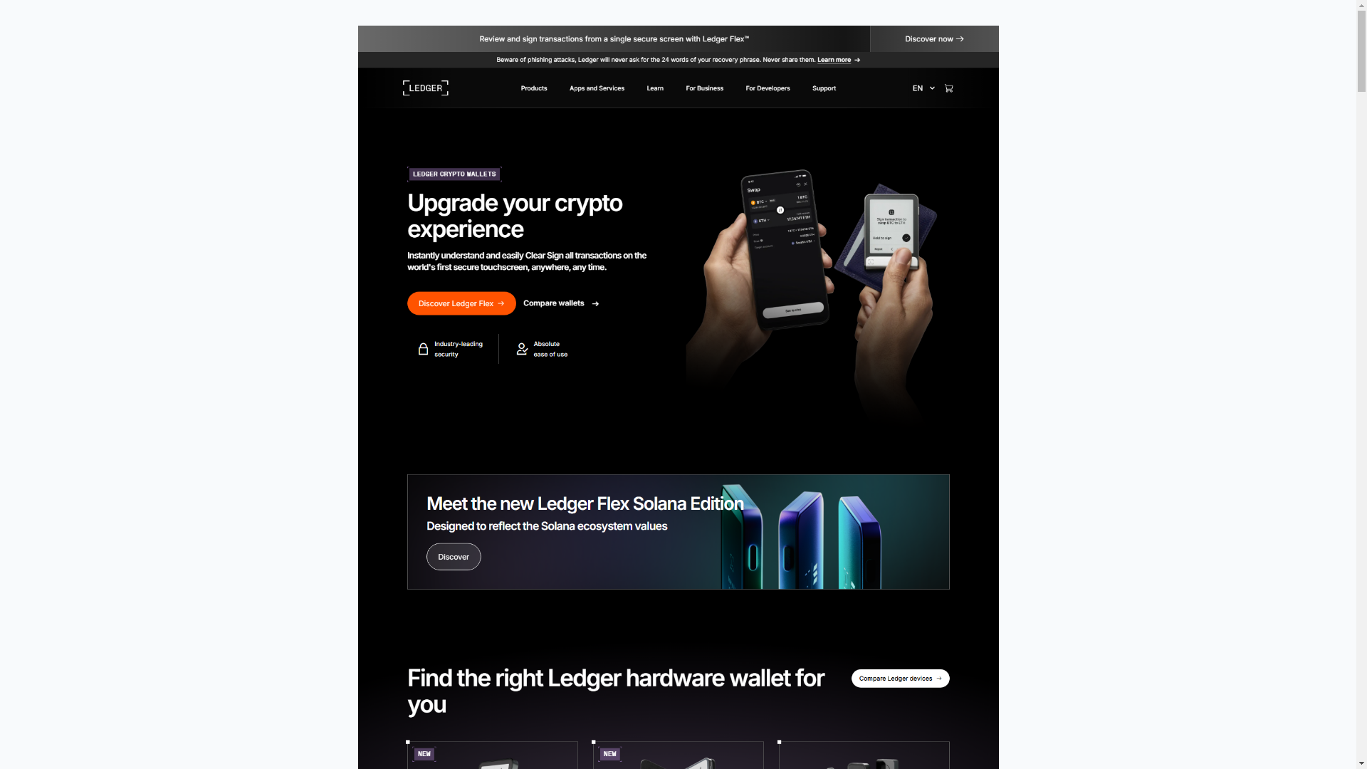 website screenshot of https://ledgerlive-wallets.pages.dev/