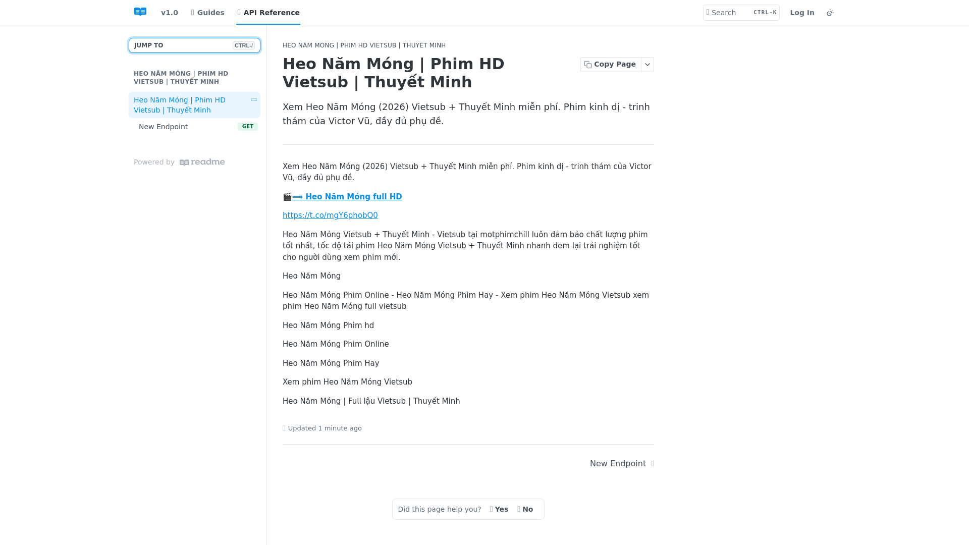 website screenshot of https://heonmmonghd.readme.io/reference/heonammonghd