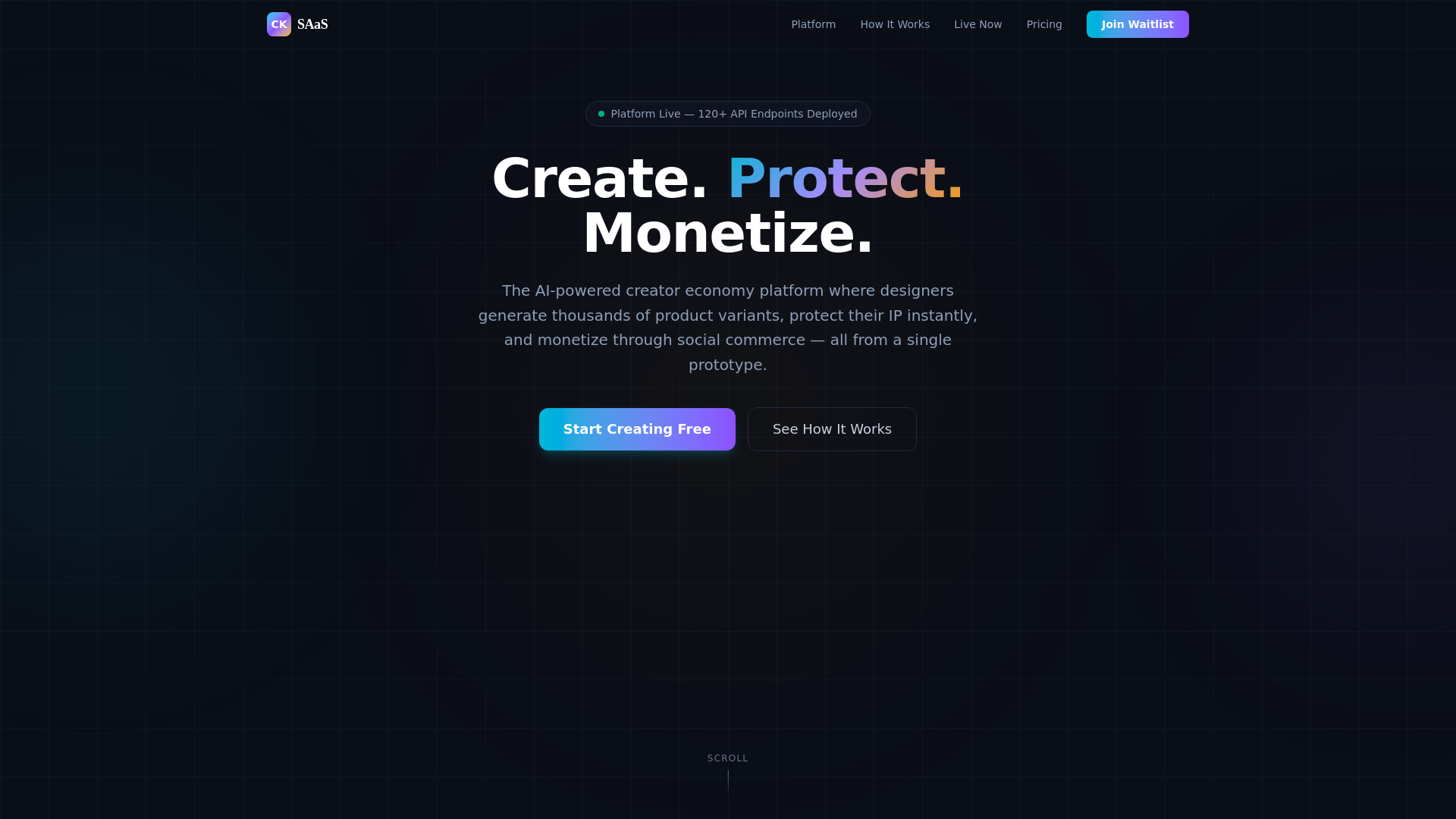 website screenshot of https://ck-saas-website-v2.pages.dev/