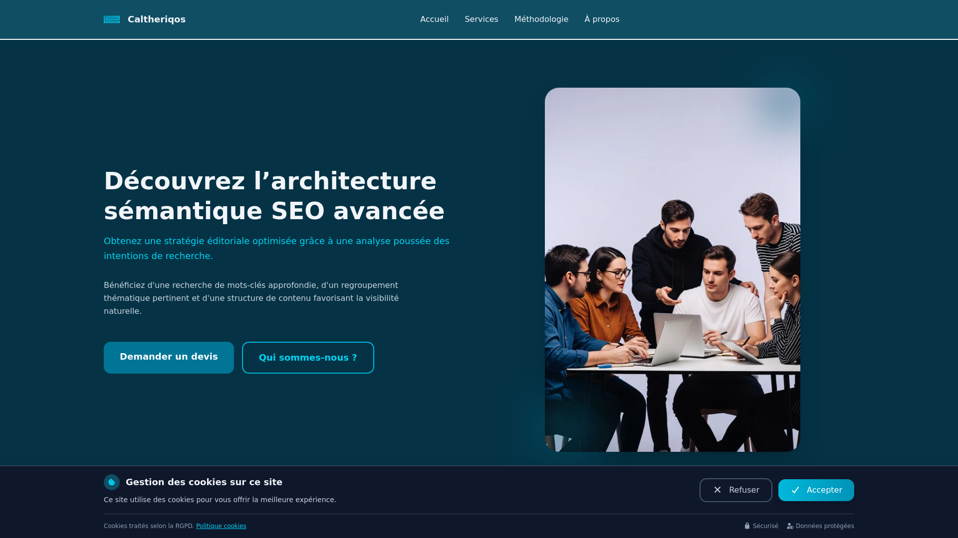 website screenshot of https://caltheriqos.com/