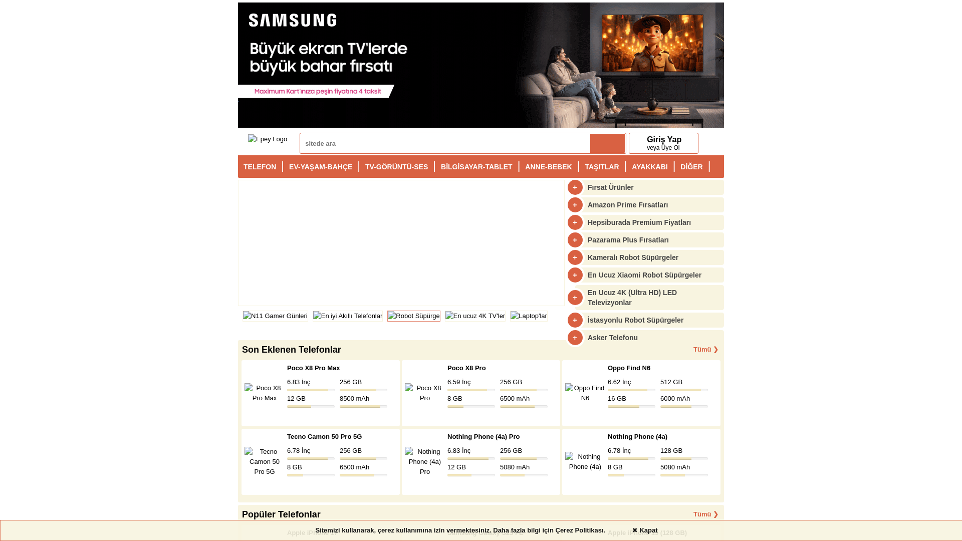 website screenshot of https://www.epey.com