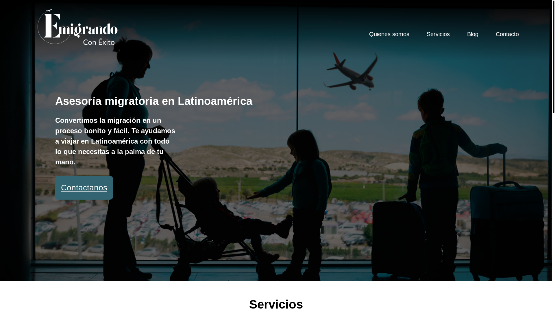website screenshot of https://emigrandoconexito.com.br/
