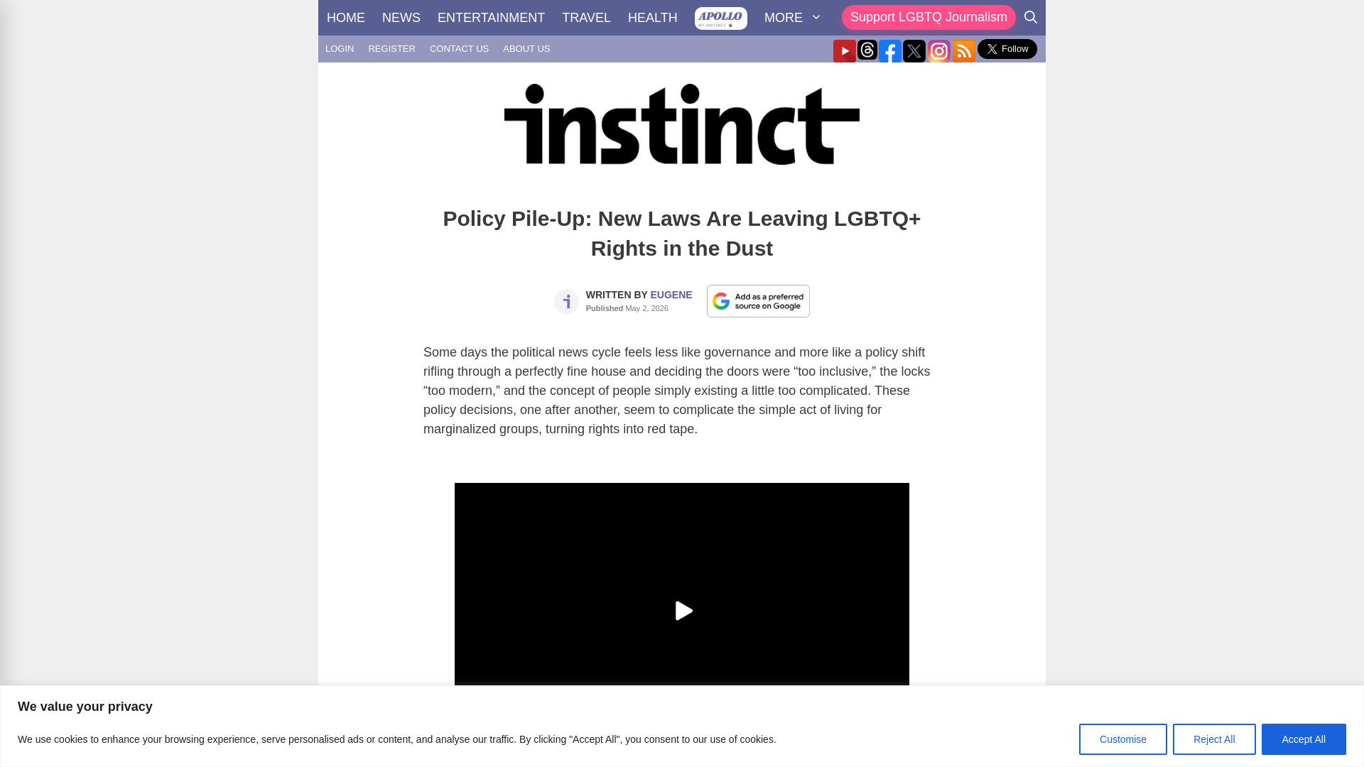 website screenshot of https://instinctmagazine.com/policy-laws-lgbtq-rights/
