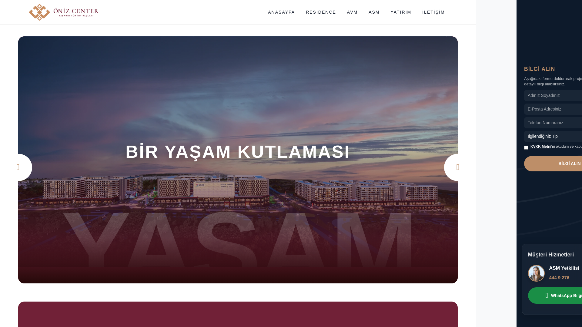 website screenshot of https://onizcenter.com.tr