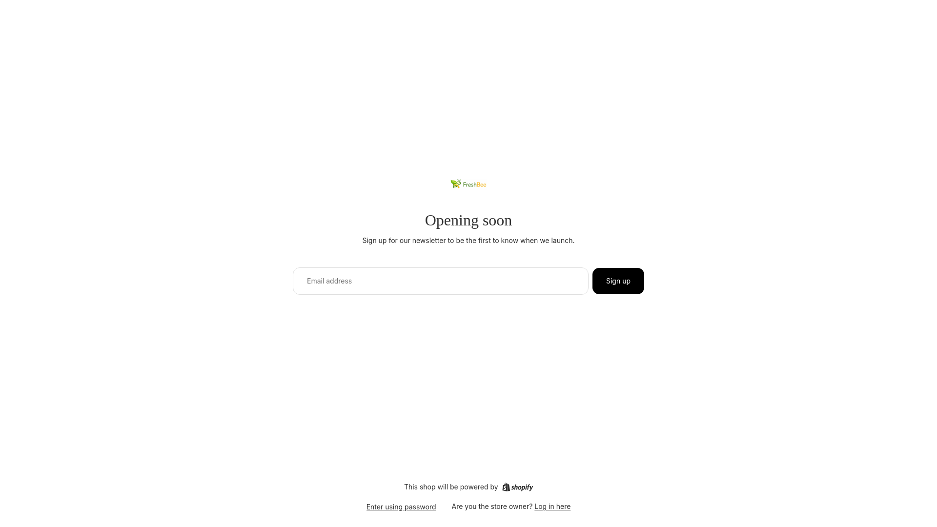 website screenshot of https://freshbee.store