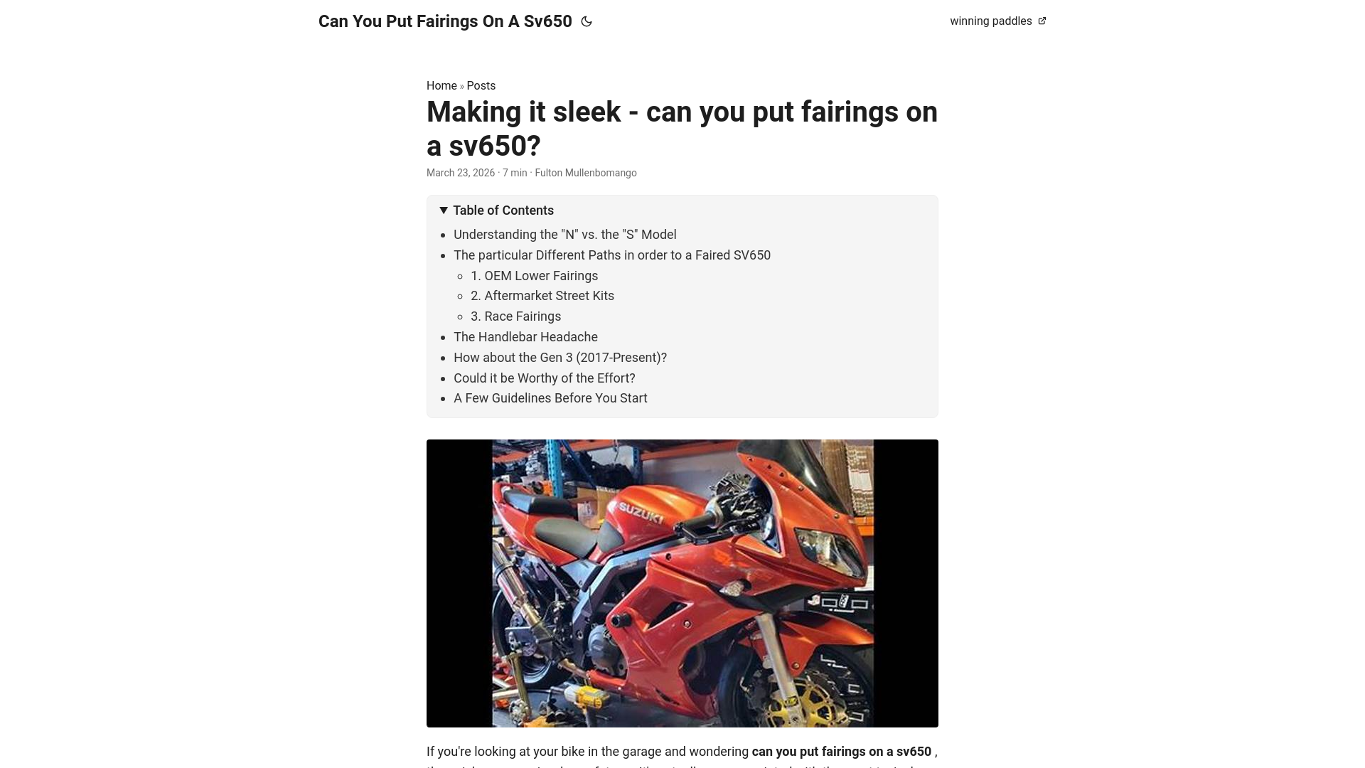 website screenshot of https://can-you-put-fairings-on-a-sv650.pages.dev/