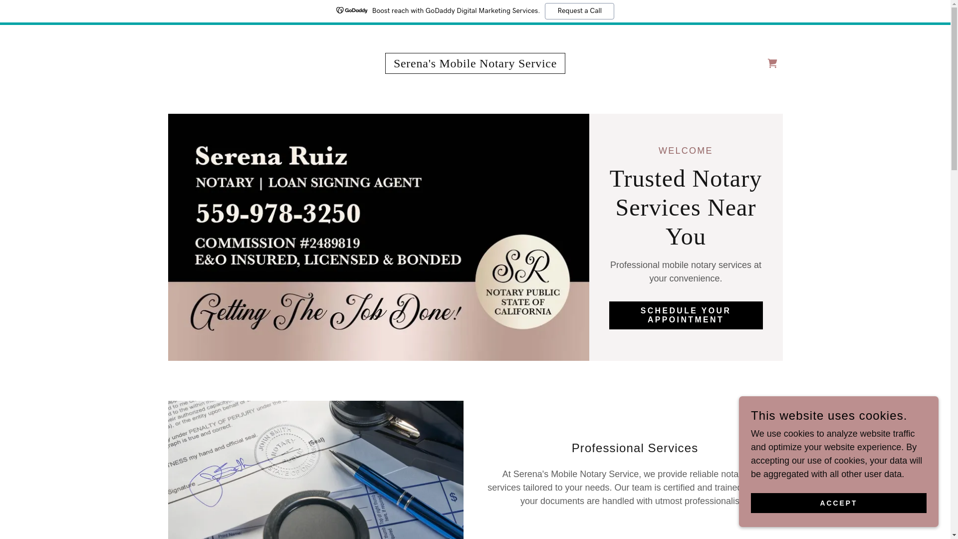 website screenshot of https://serena-notary.com/