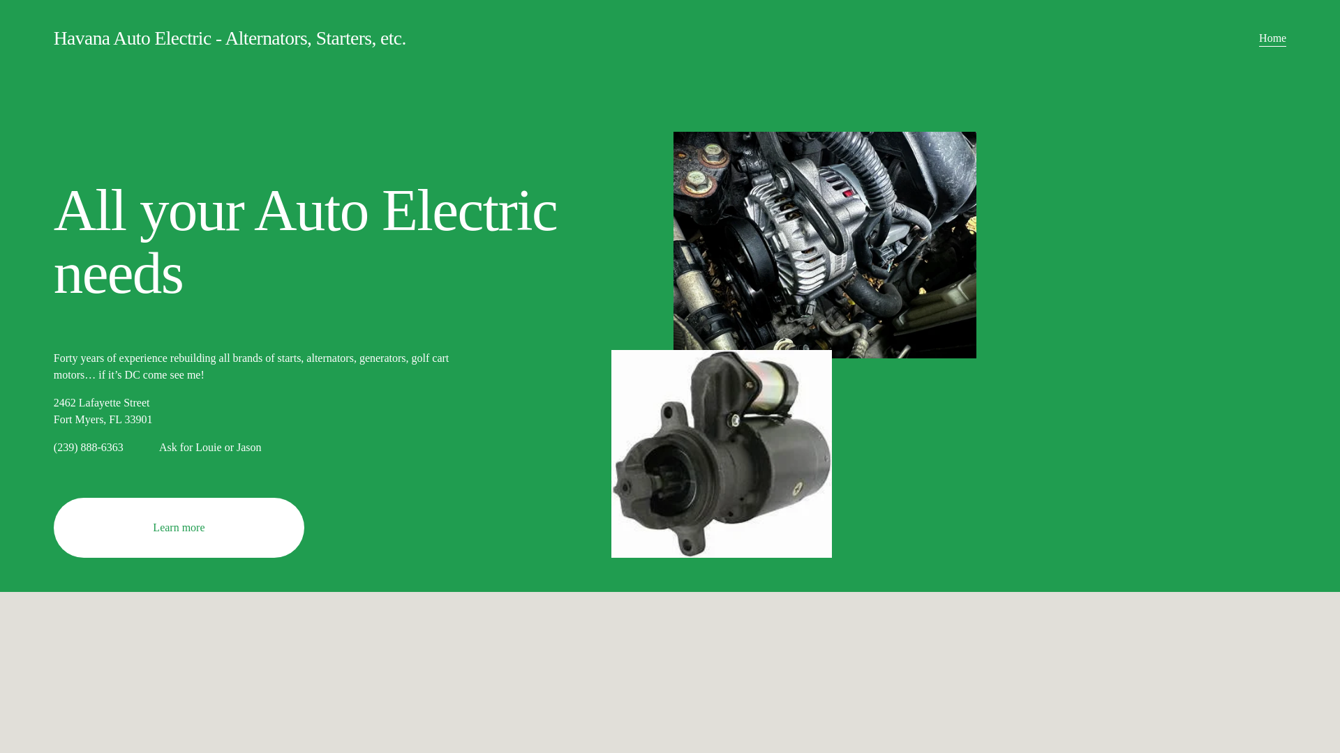 website screenshot of https://havanaautoelectric.net/