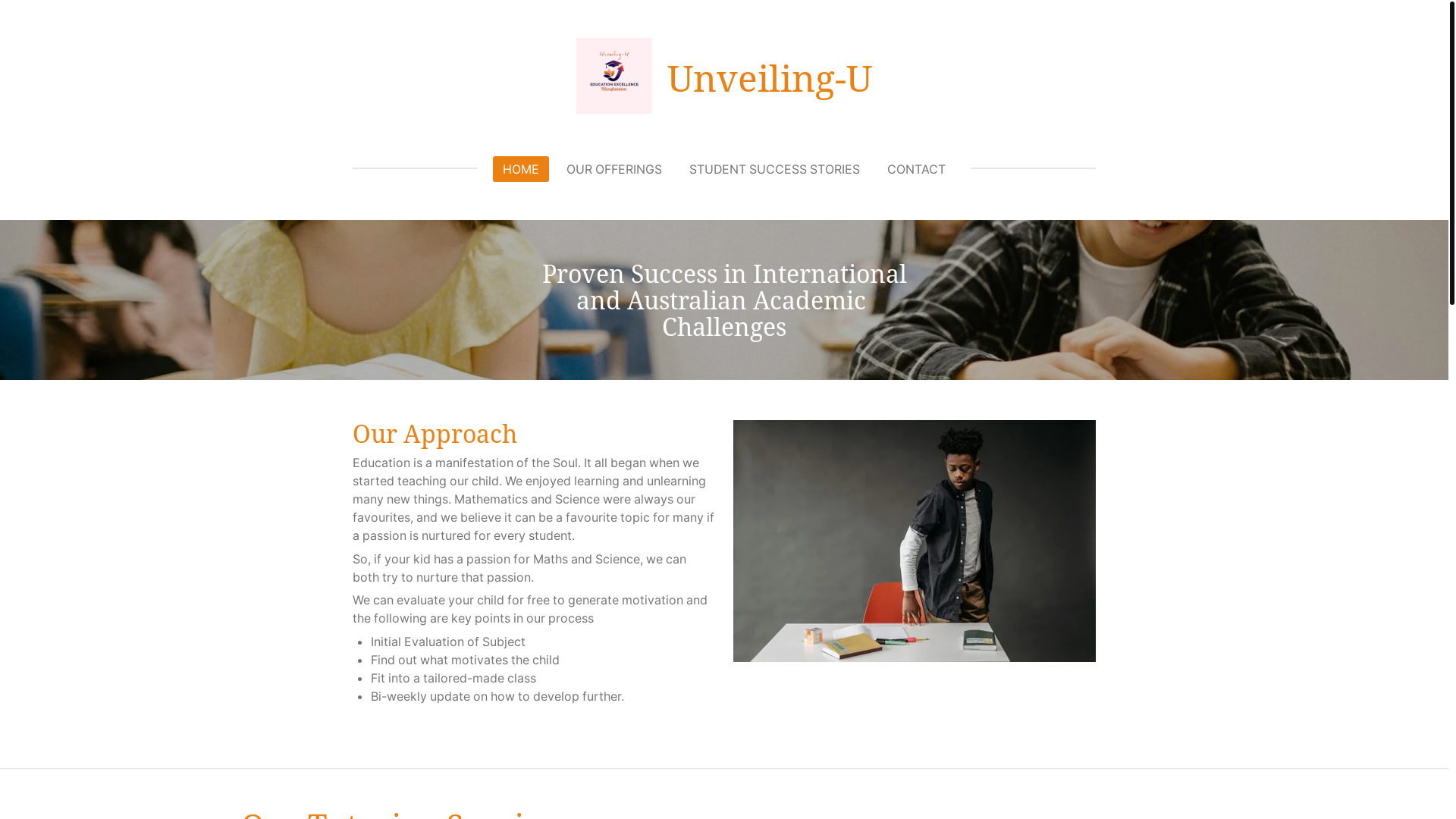 website screenshot of https://unveiling-u.com.au/